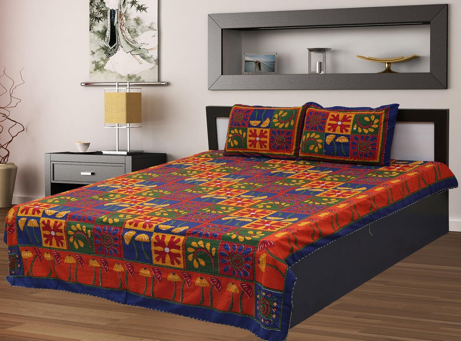 Gemsandcraft Jaipuri Traditional Cotton Kantha Work