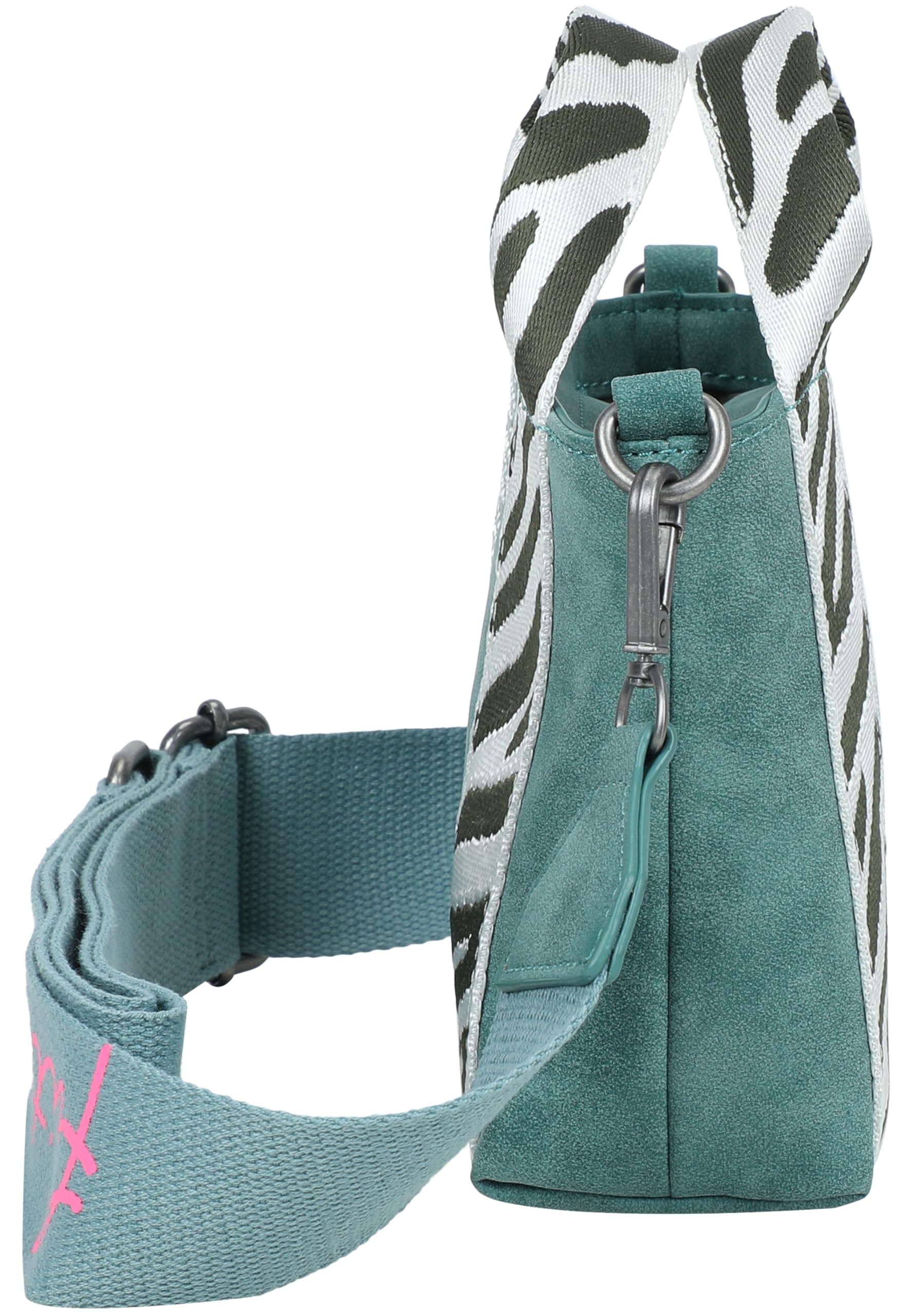 Fritzi Bini Umhängetasche Kunstleder Damen Crossbody Handtasche Festival City vegan verstellbarer Webbing-Gurt 15,5 x 20 x 7 cm – Schwarz, Grün, Pink, Beige, Gelb