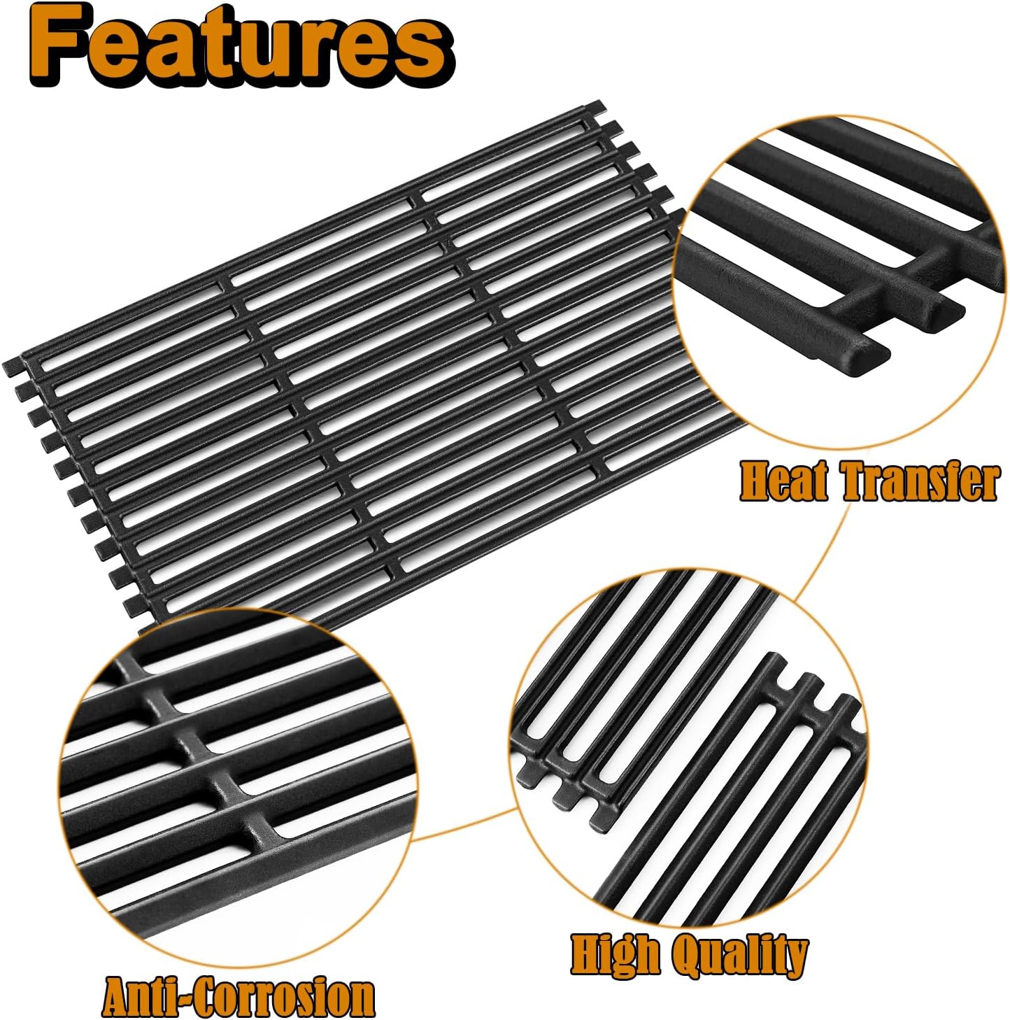 463242716 Grill Grates Replacement Parts for Charbroil Tru Infrared Grates 17 Inch 4 Burner 463436213 463439914 463439915 463436214 463436215 Nexgrill 720-0882A Members Mark 720-0830G Cooking Grates