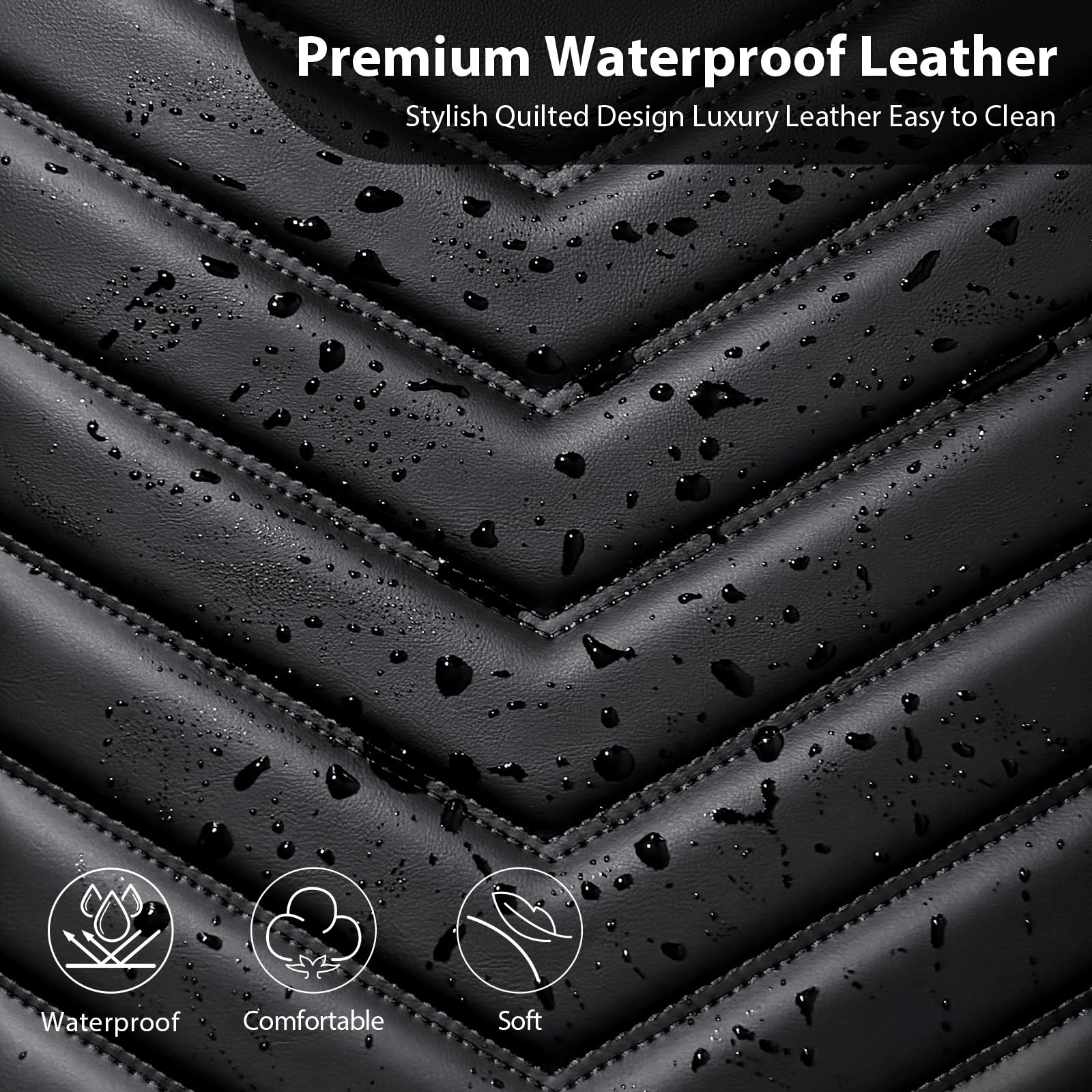 CAR PASS 3D Foam Faux Leather Car Seat Covers Front Seats Waterproof Leather Front Seat Cover for Cars — view 6