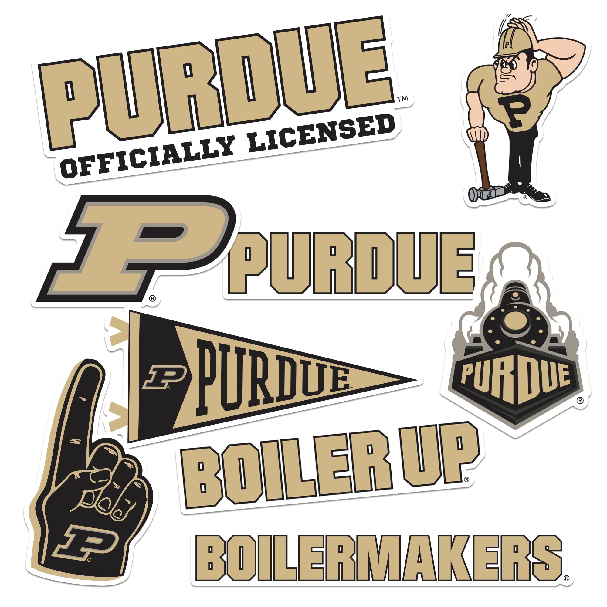 Purdue University 8 Vinyl Stickers Waterproof Die-Cut Decals Laptop Car