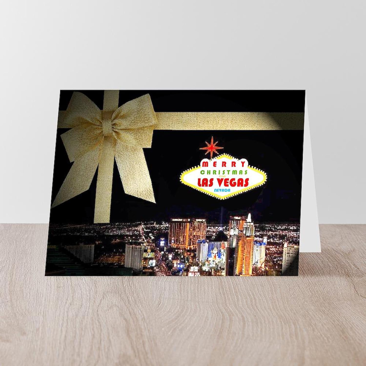 CafePress Las Vegas Christmas Cards (Pk Of 10) Folded Greeting Cards (10-pack) Glossy