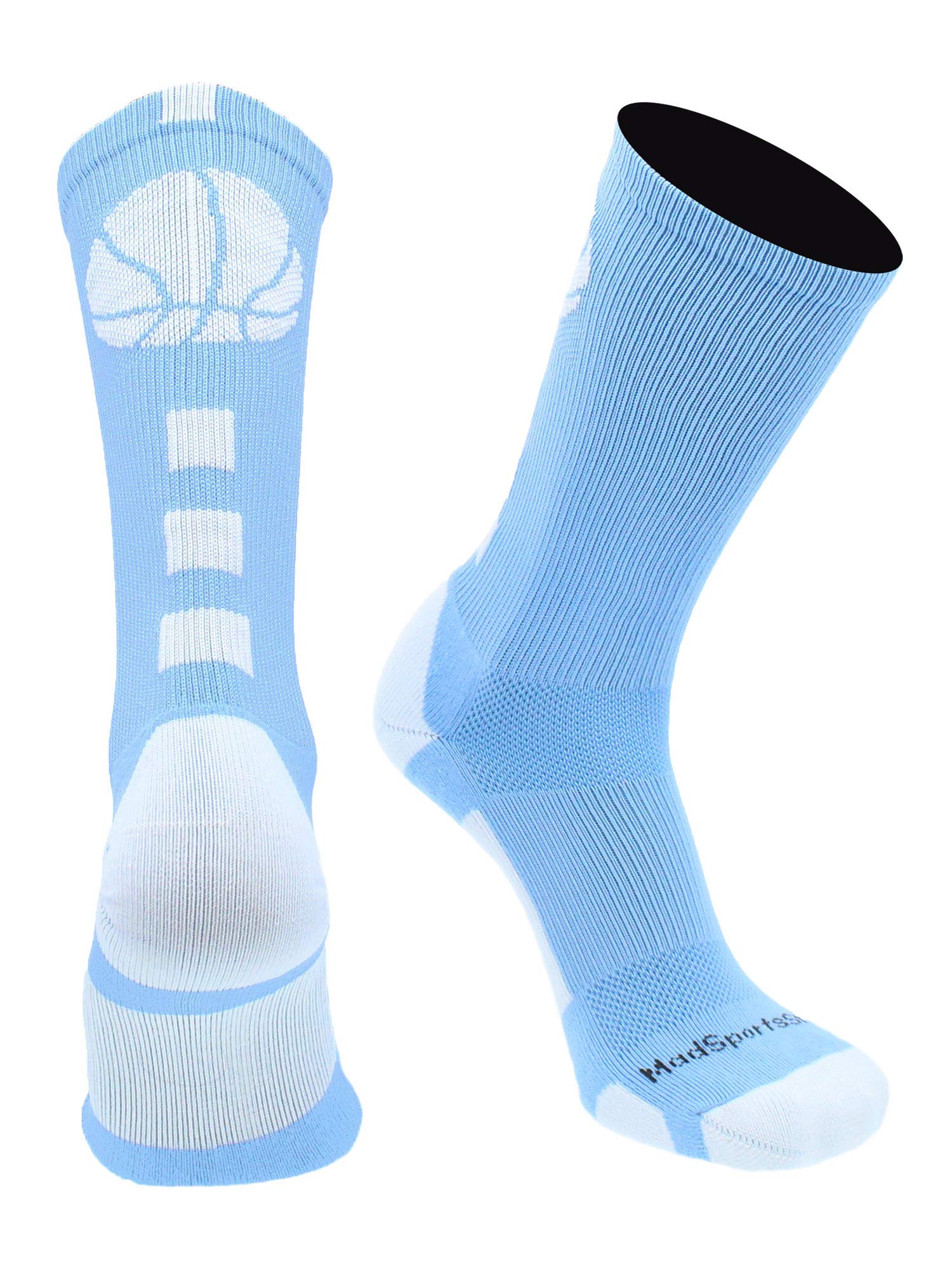 MadSportsStuff Basketball Socks for Boys Girls - Youth & Adult Athletic Crew Socks - Cushioned Moisture Wicking Performance