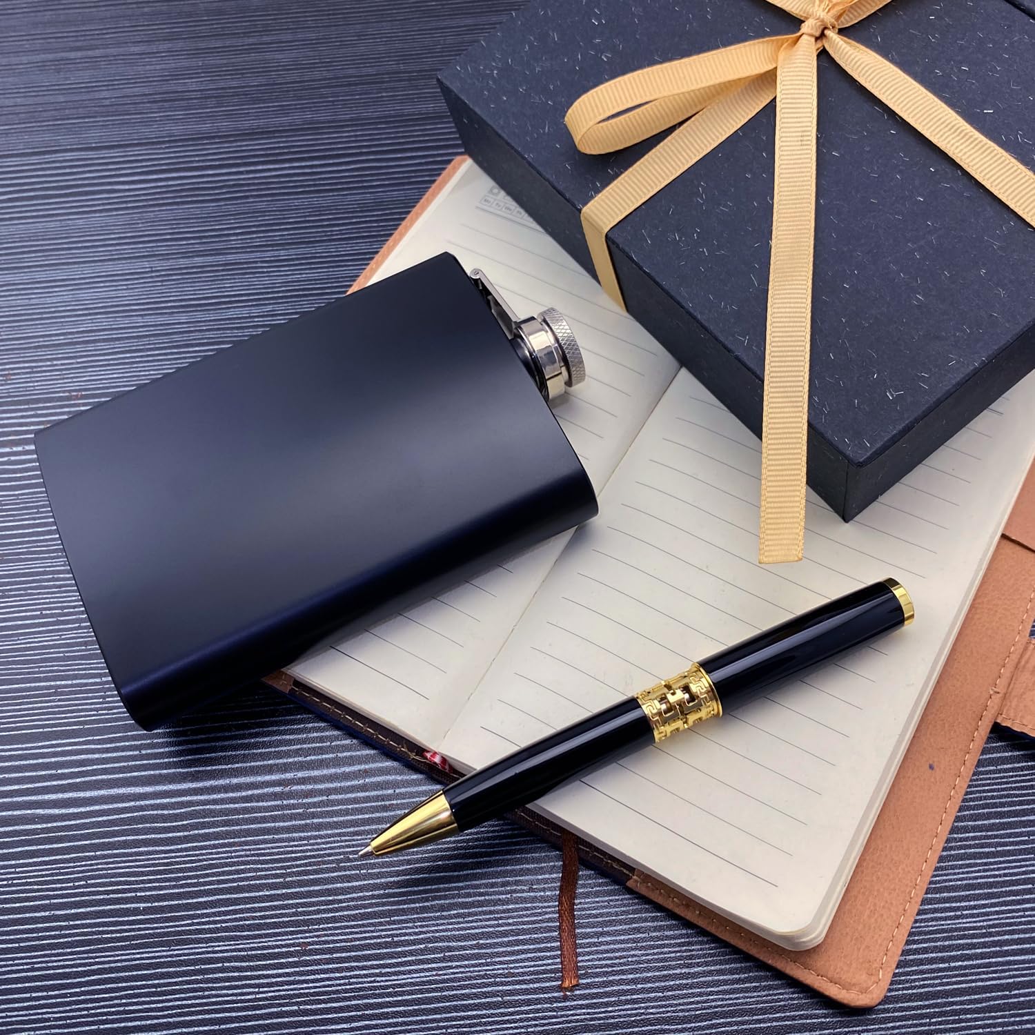 Yastar Custom Gift Pen with a Flagon, Luxury Business Nice Gift Box Quality Pens Metal Body - Personalized with Names Message on the Pen -Gift Pen Set for Family Elder Friends