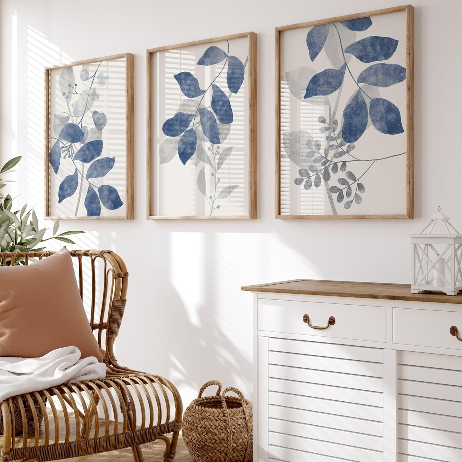 Set of 3 Wall Prints | Blue Flower Wall Art | Botanical Wall Art | UNFRAMED | A3, A4 Set of 3 Wall Prints | Blue Flower Wall Art | Botanical Wall Art | UNFRAMED | A3, A4