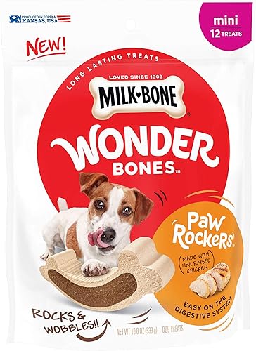 Miniatura 1 de Milk-Bone Wonder Bones Paw Rockers - Golosinas para perros, de larga duración