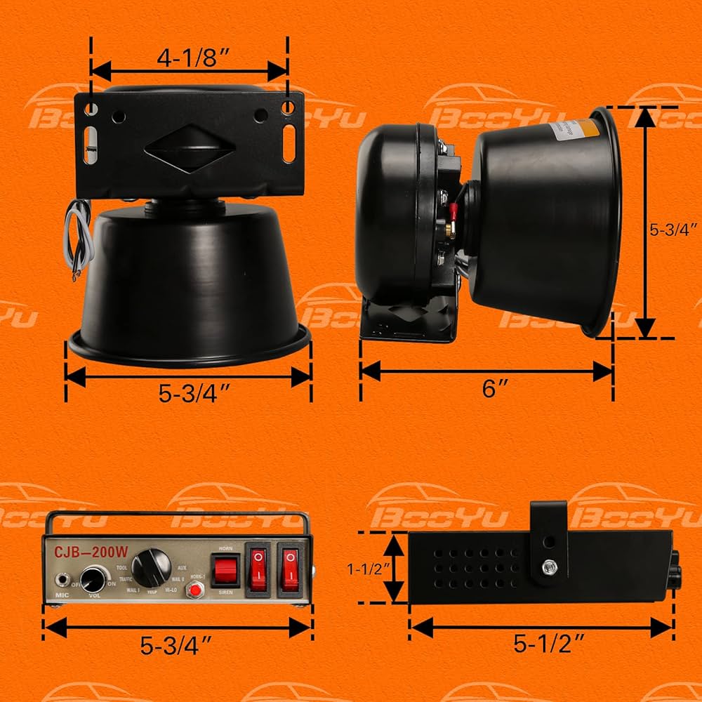 サイレン　ＳＩＲＥＮ Amazon.com: BooYu 12V 400W 37 Tones Police Warning Emergency