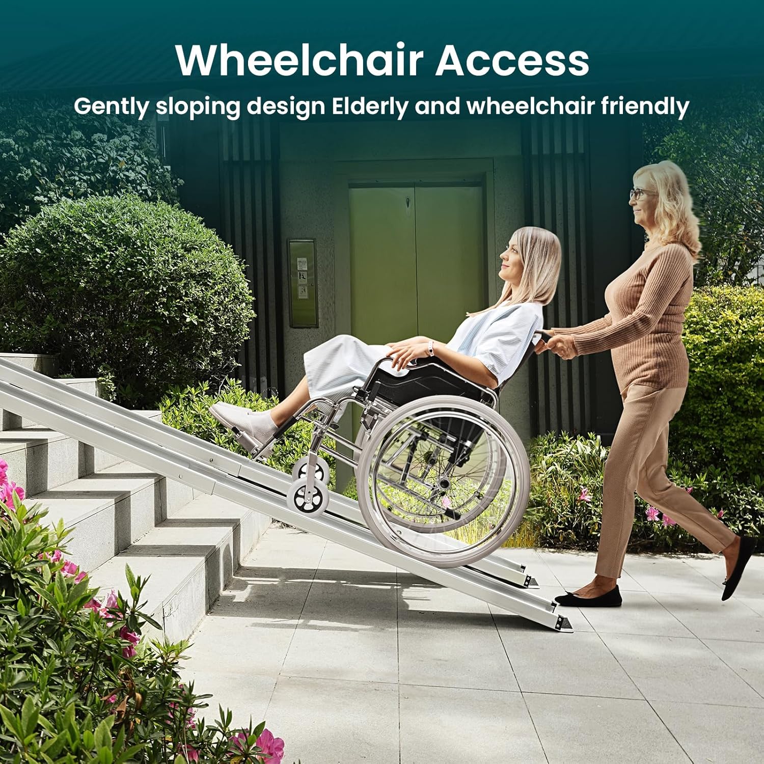 Wheelchair ramp 8FT, Lightweight, Retractable and Portable, can be Used for Wheelchair ramps, Comes with a Handbag