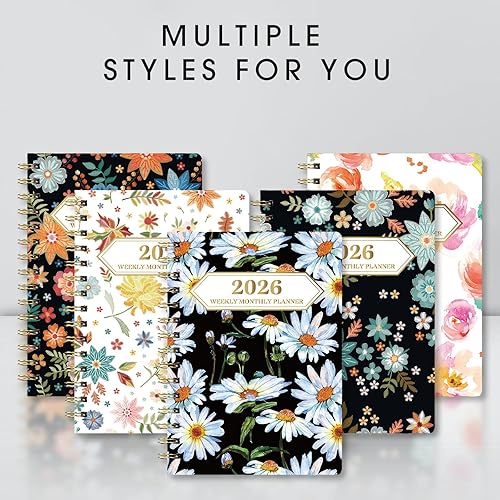 Miniatura 7 de Ymumuda 2026 Planner, Daily Weekly and Monthly Planner，Jan 2026 - Dec 2026, 8.4" x 6.3", 2026 Calendar Planner Book with Tabs, Spiral Notebook with