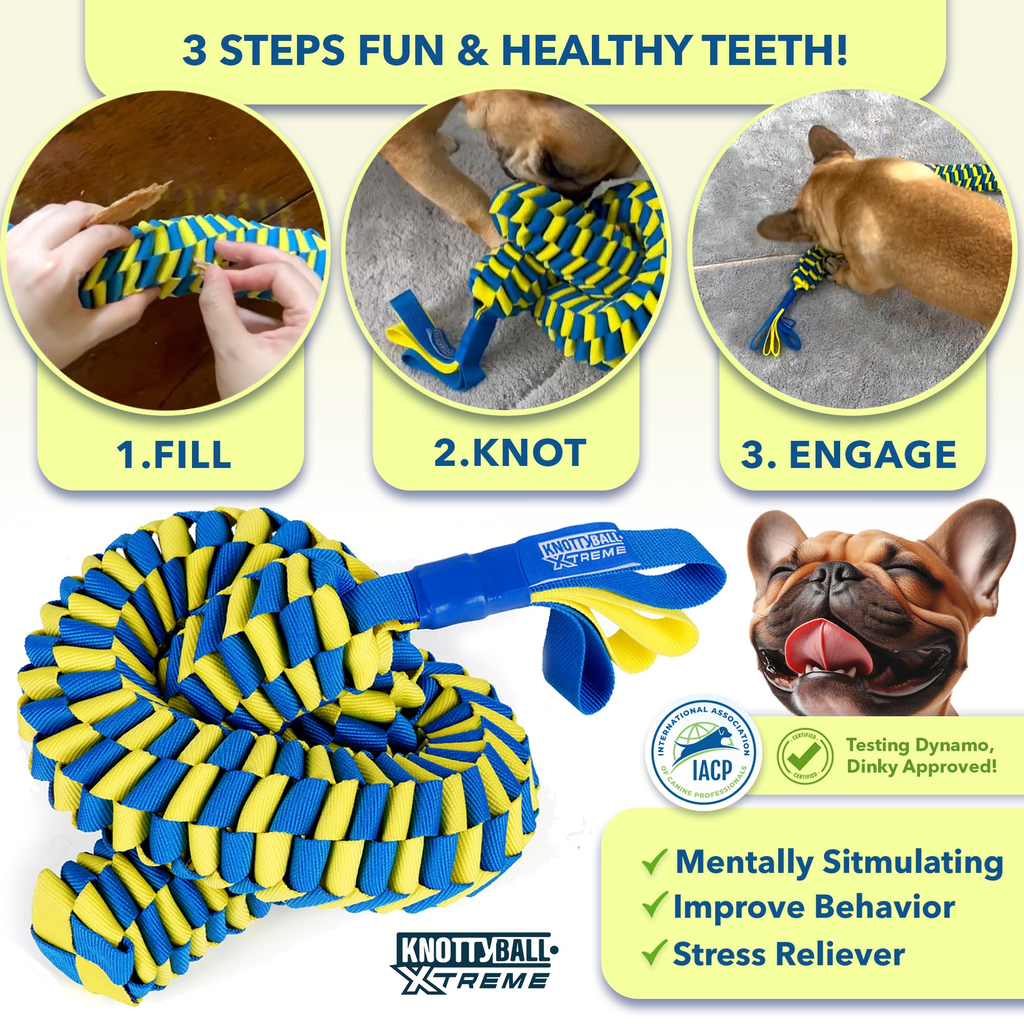Race&Herd KnottyBall Xtreme Schnüffelball für Hunde – 500 Taschenpuzzle | Hunde-Puzzles für intelligente Hunde, versteckt Trockenfutter in tiefen Stofffalten für Nasenarbeit – maschinenwaschbar