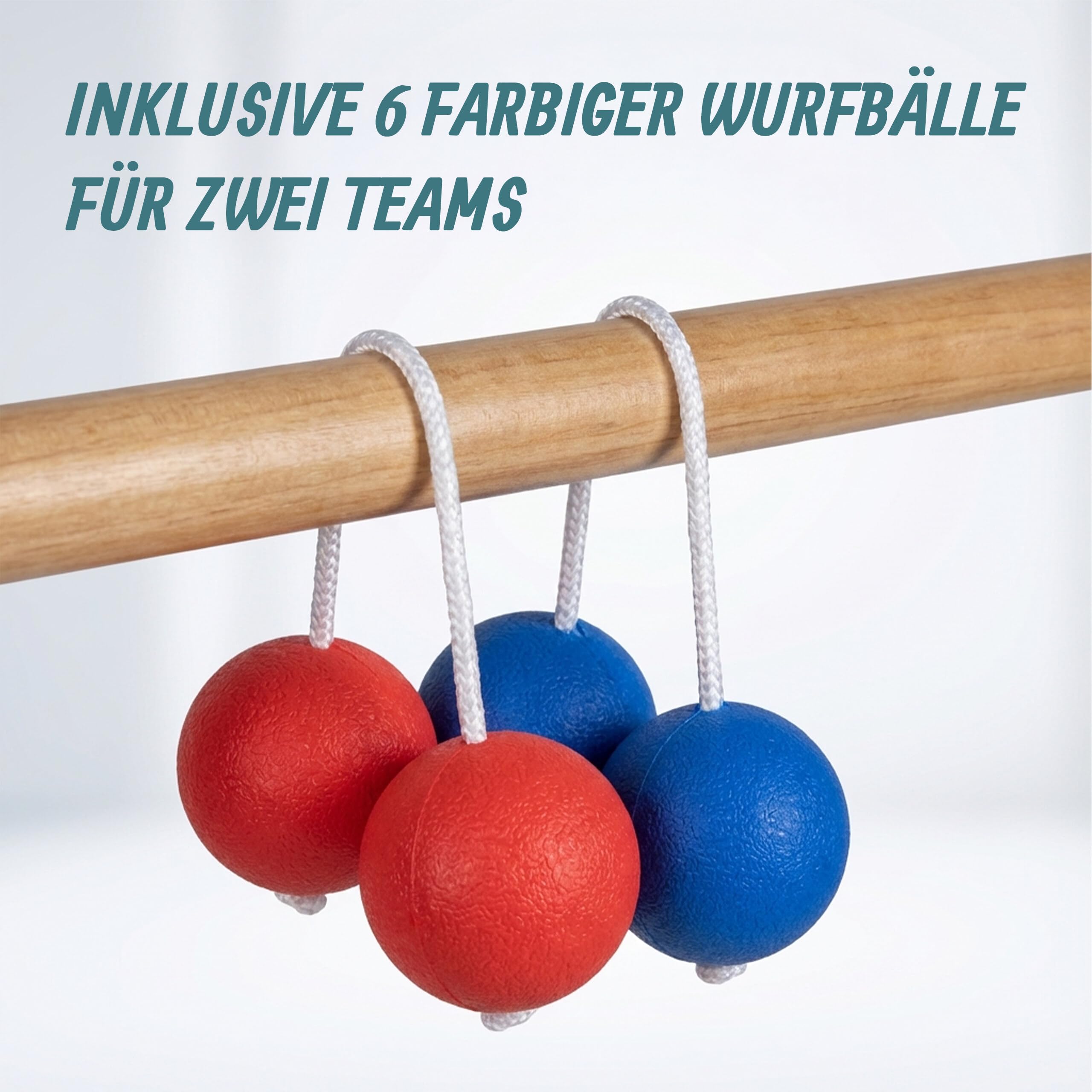 Relaxdays Leitergolf, Wurfspiel für Garten, Outdoor Spiel Kinder, Leiterspiel mit 6 Bällen, HBT 89x64x45 cm, Holz, Natur