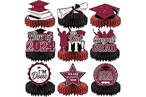 Maroon and Black 2024 Graduation Party Decorations for Class of 2024