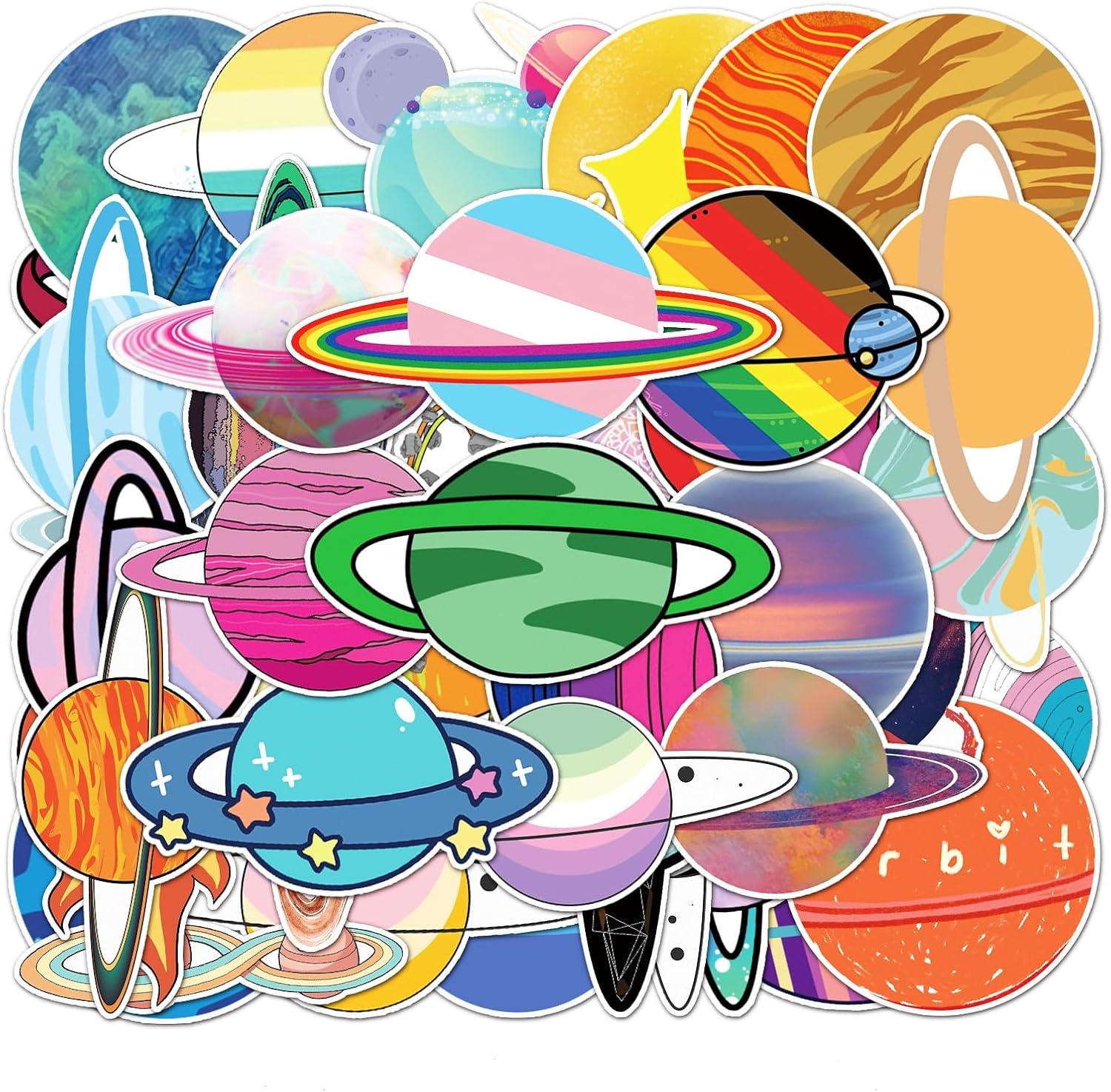 Amazon.com: Cartoon Planet Stickers for Kids,Waterproof Water Bottle ...