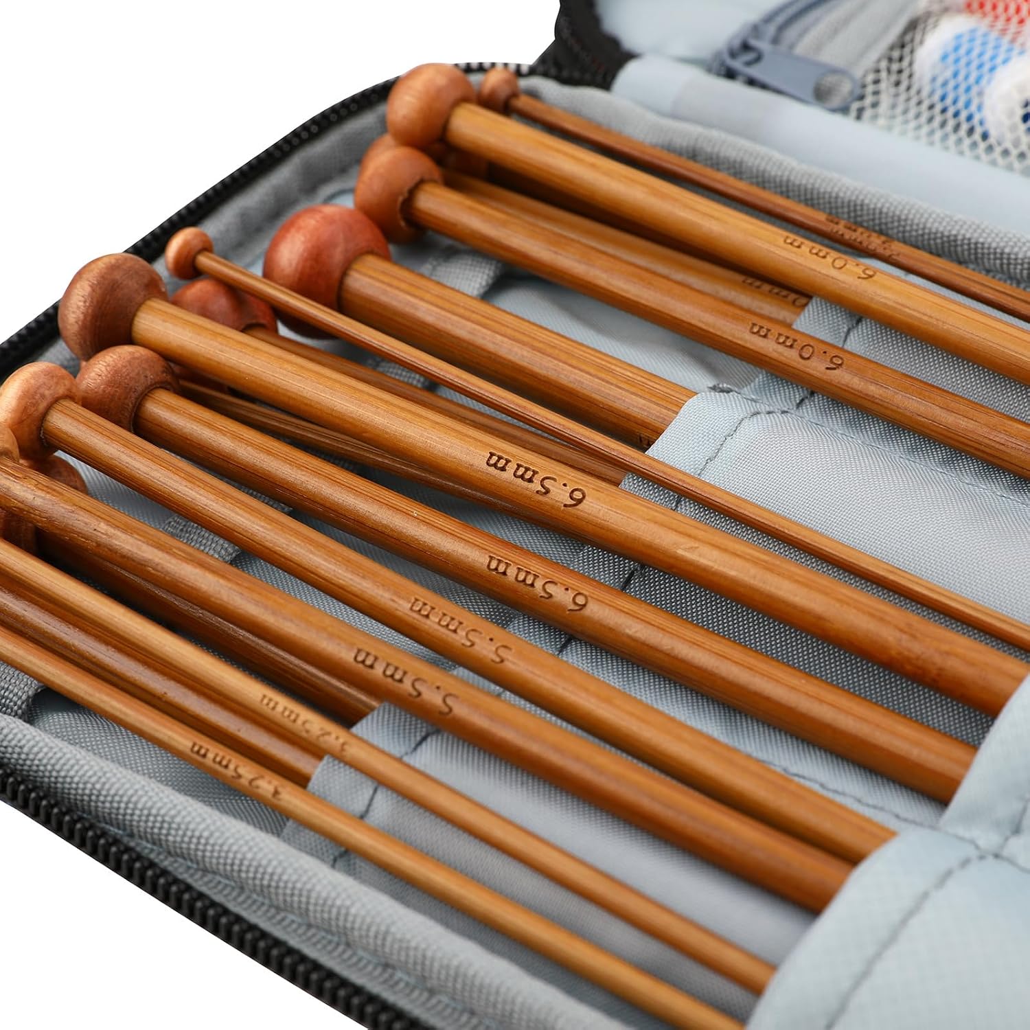 Knitting Needle Case Oxfords Materials Multiple Compartment Craft Organizers for Travel and Home Use Oxfords Cloth Knitting Needle Storage Case
