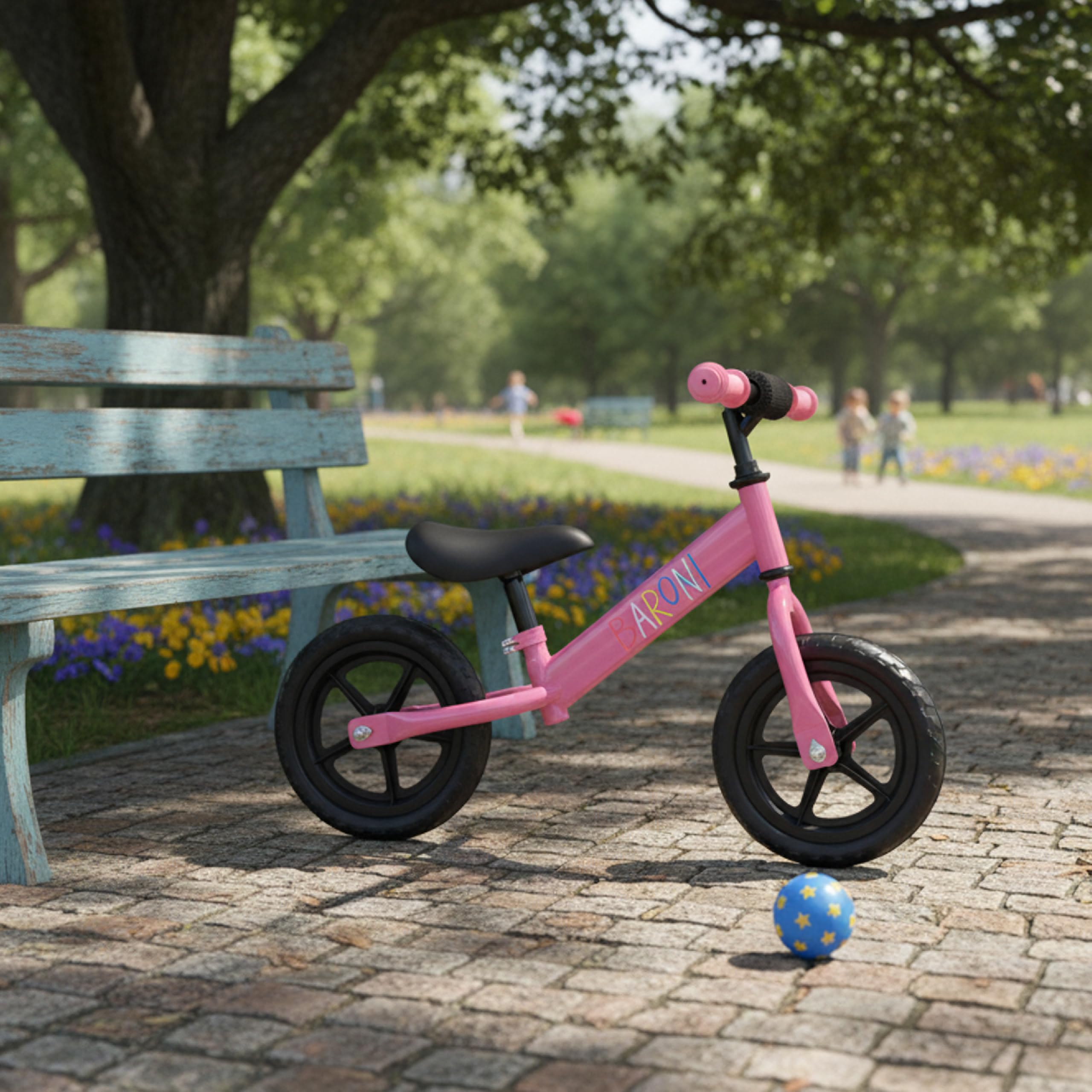 Baroni Toys Bici Senza Pedali per Bambini dai 3 Anni, Balanced Bike con Manubrio e Sellino Regolabili, Ruote Tassellate Antiscivolo, Portata 45kg, Ideale per Equilibrio e Coordinazione