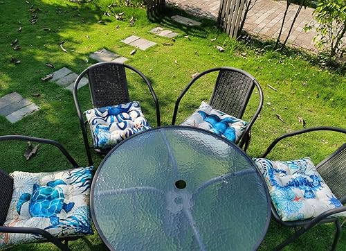 Miniatura 2 de ADK SKY Cojín de asiento de animales marinos para sillas de comedor, silla de oficina, automóvil, suelo, al aire libre, patio, lavable a máquina y