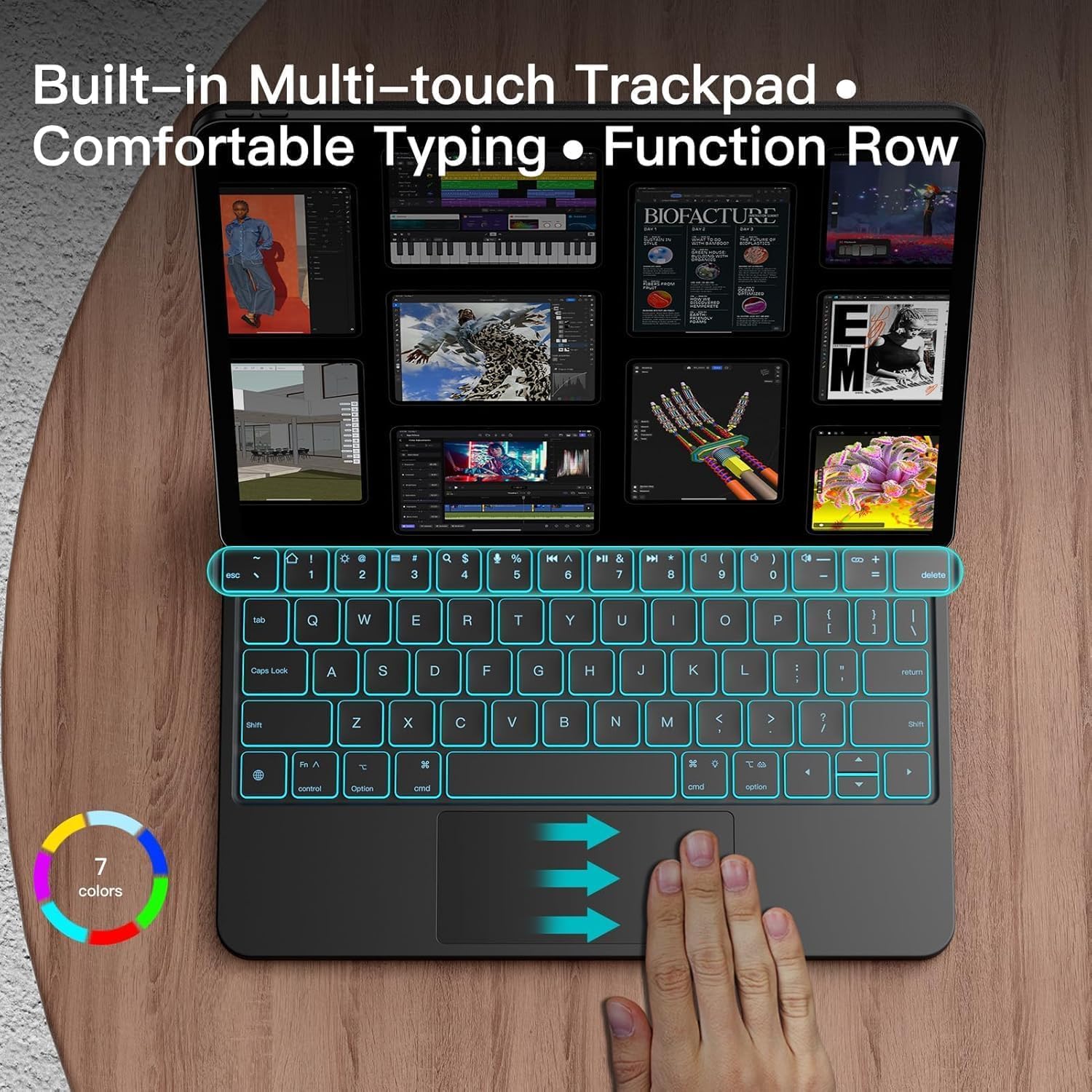 English Magic Keyboard for iPad Air 11 inch M4/M3/M2, iPad Pro 11