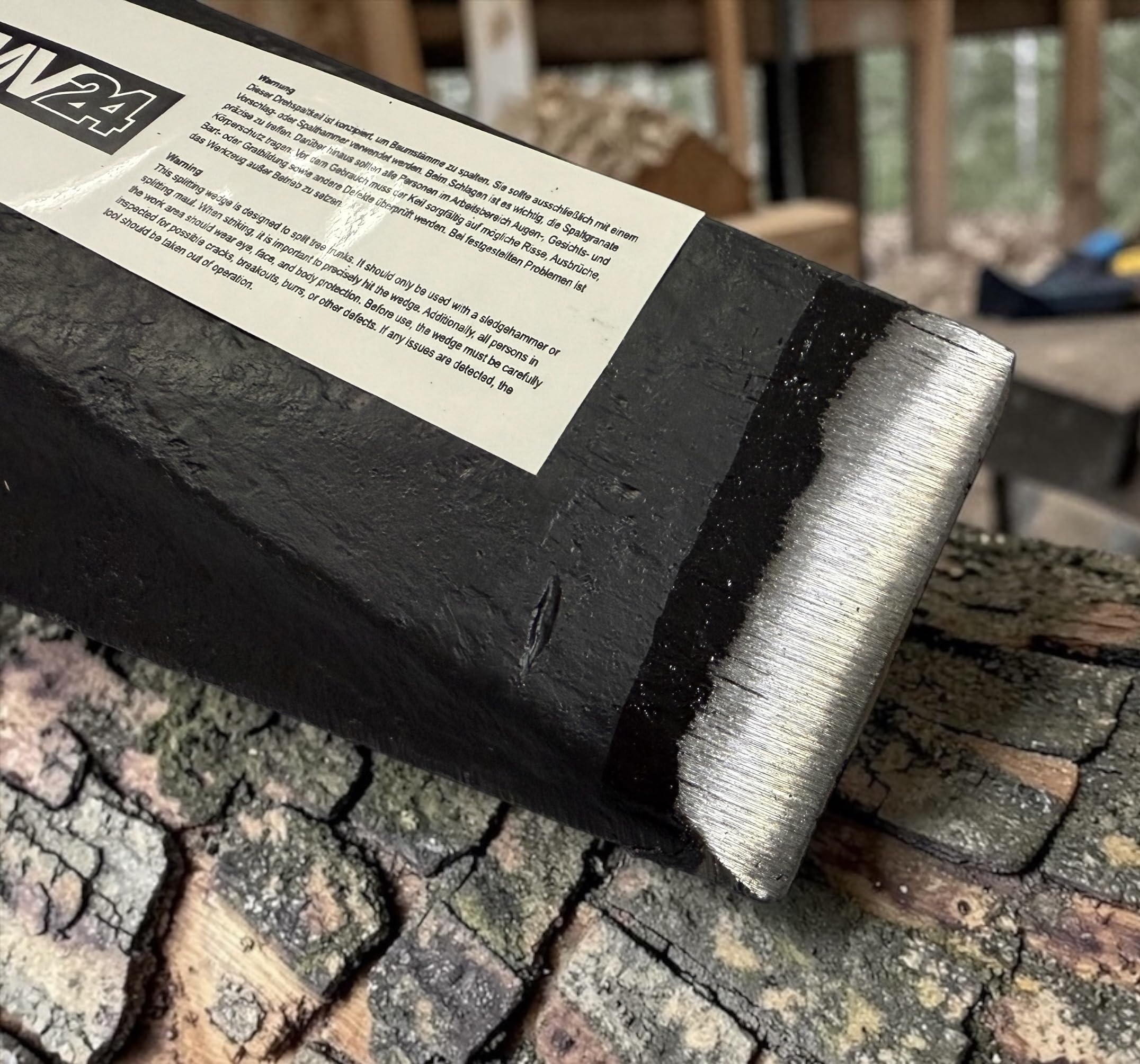 3x Massiver Drehspaltkeil je 2,3kg - scharfer Spaltkeil für leichtes & sicheres Holz spalten, Fällkeil Drehkeil für Axt Spaltaxt Spalthammer Holzspalter Spaltwerkzeug Spaltgranate Schwarz + Bildmagnet