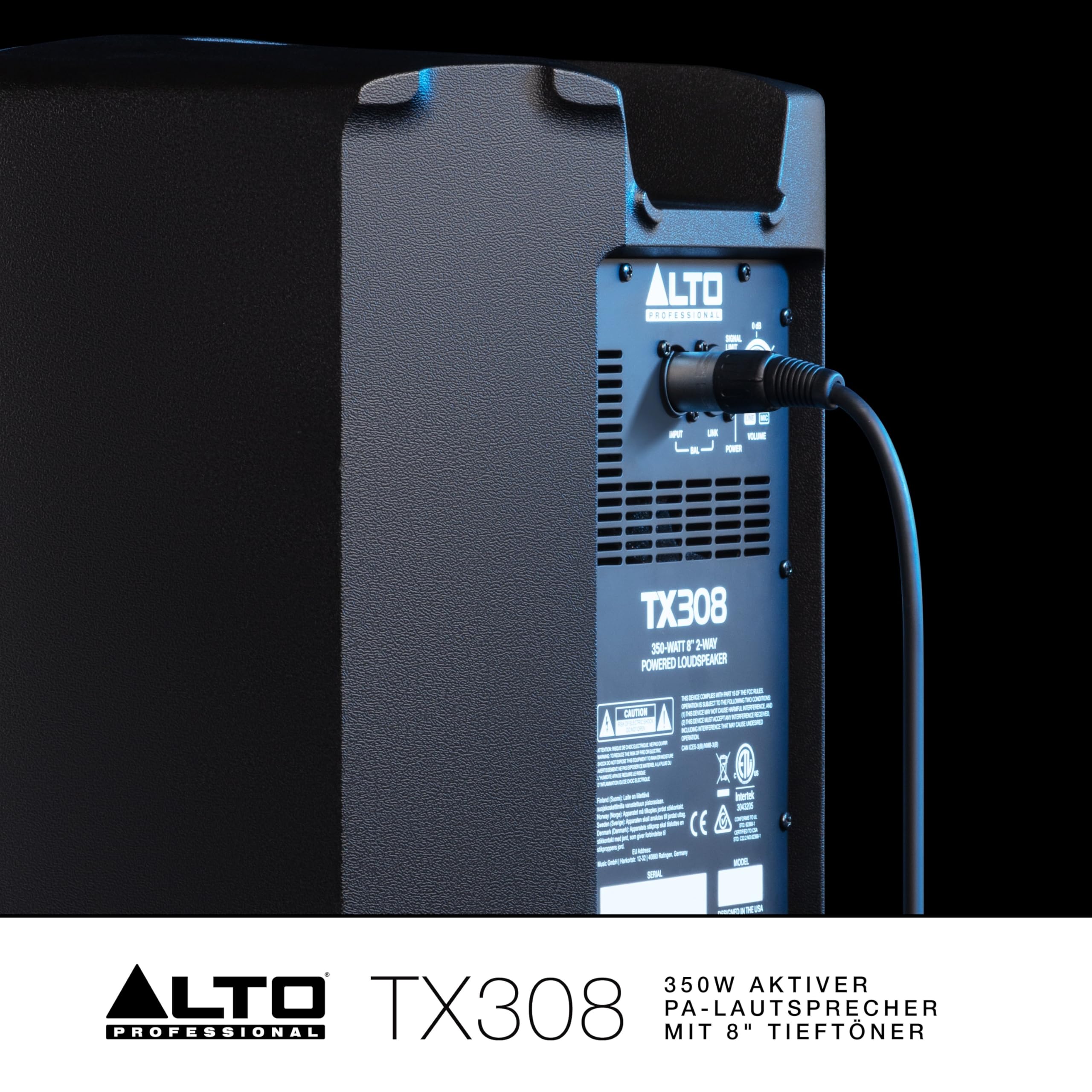ALTO TX308-350W Aktiver PA-Lautsprecher mit 8" Tieftöner für Mobile DJs und Musiker, Kleine Auftrittsorte, Feiern und Sport-Events