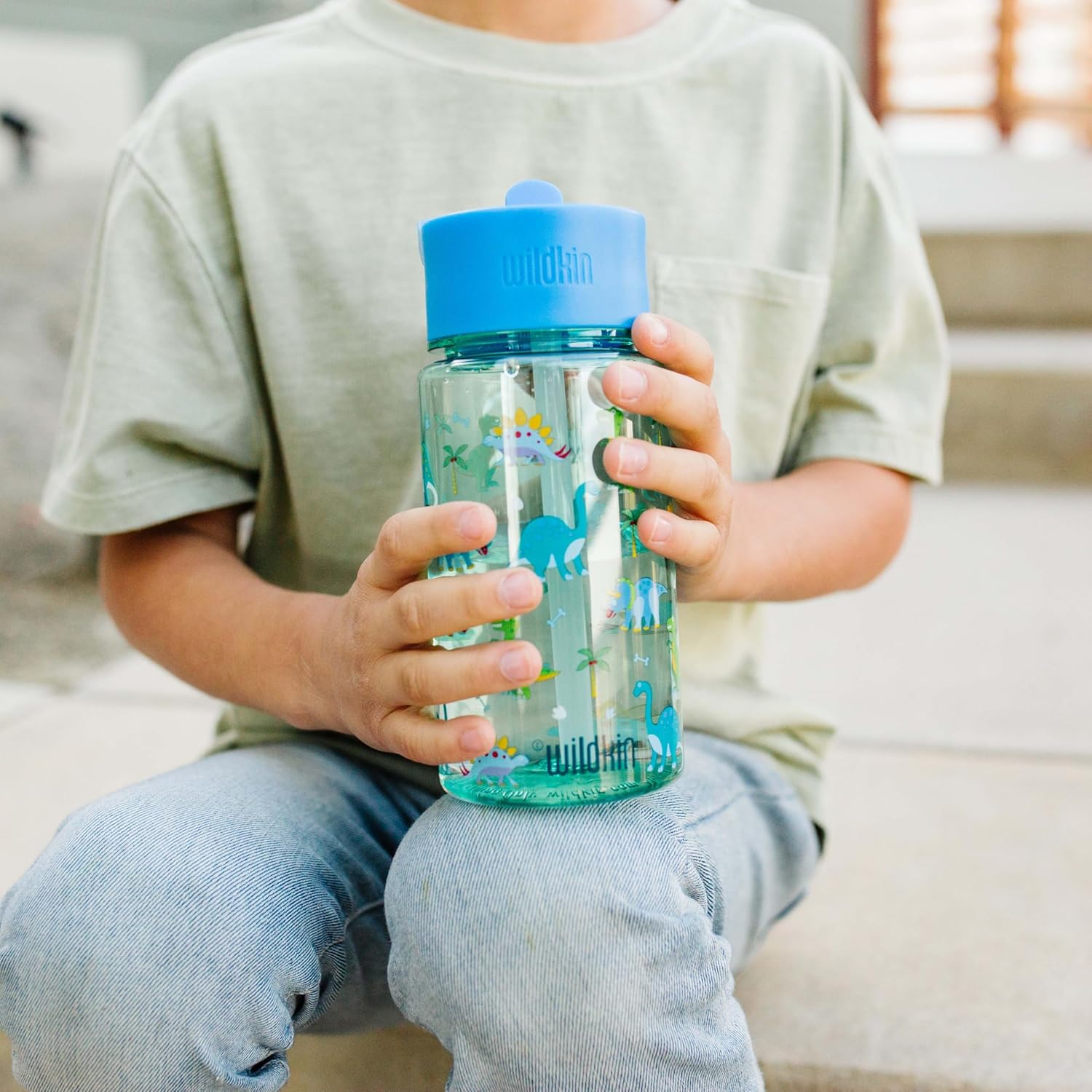 Wildkin Kids 16 Oz Water Bottle – BPA-Free Tritan, Leak-Proof Lid, Durable & Easy to Clean - Dinosaur Land - Image 6