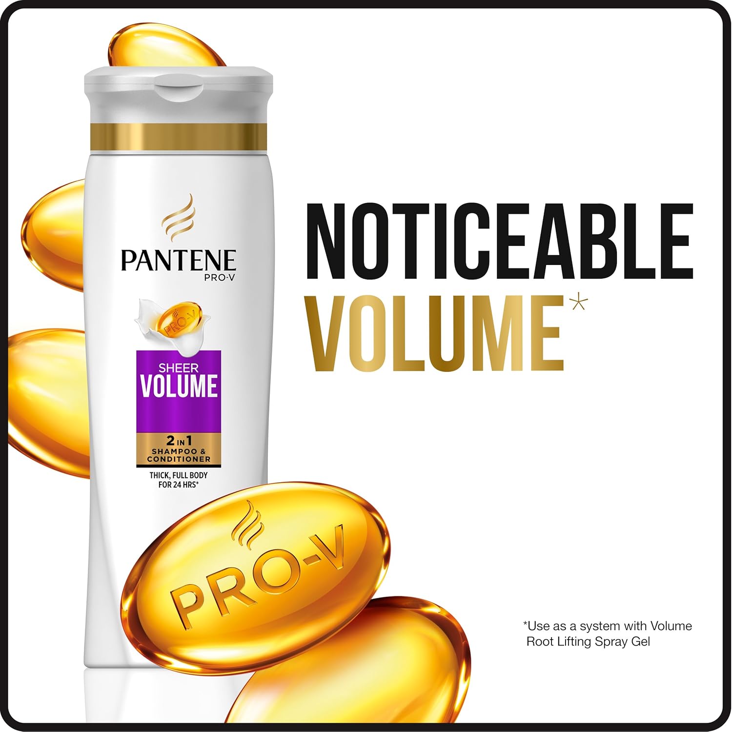 Pantene Pro-V Sheer Volume 2 in 1 Shampoo & Conditioner, 20.1 fl oz - Image 7