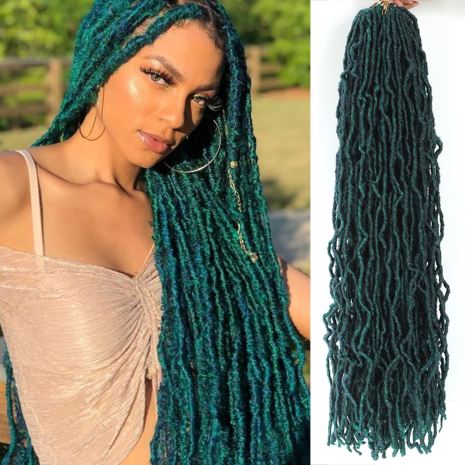 Faux Locs Crochet Hair 36 Inch 7 Packs Soft Locs Long Crochet Locs Goddess Locs Natural Synthetic Pre looped Crochet Braids For Butterfly Locs Crochet