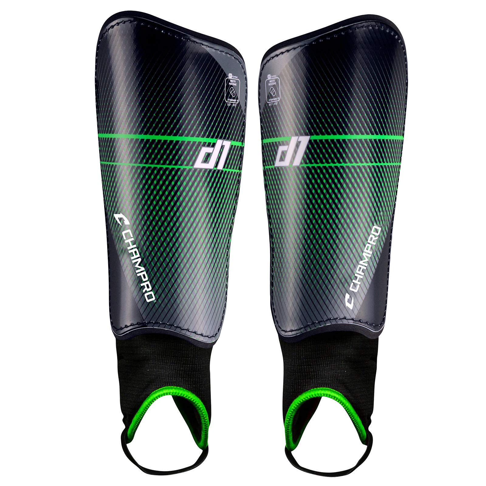 Champro D1 - Parastinchi ad alto impatto, D1 - Parastinchi da calcio, colore: Nero, A7DBM, Nero , M