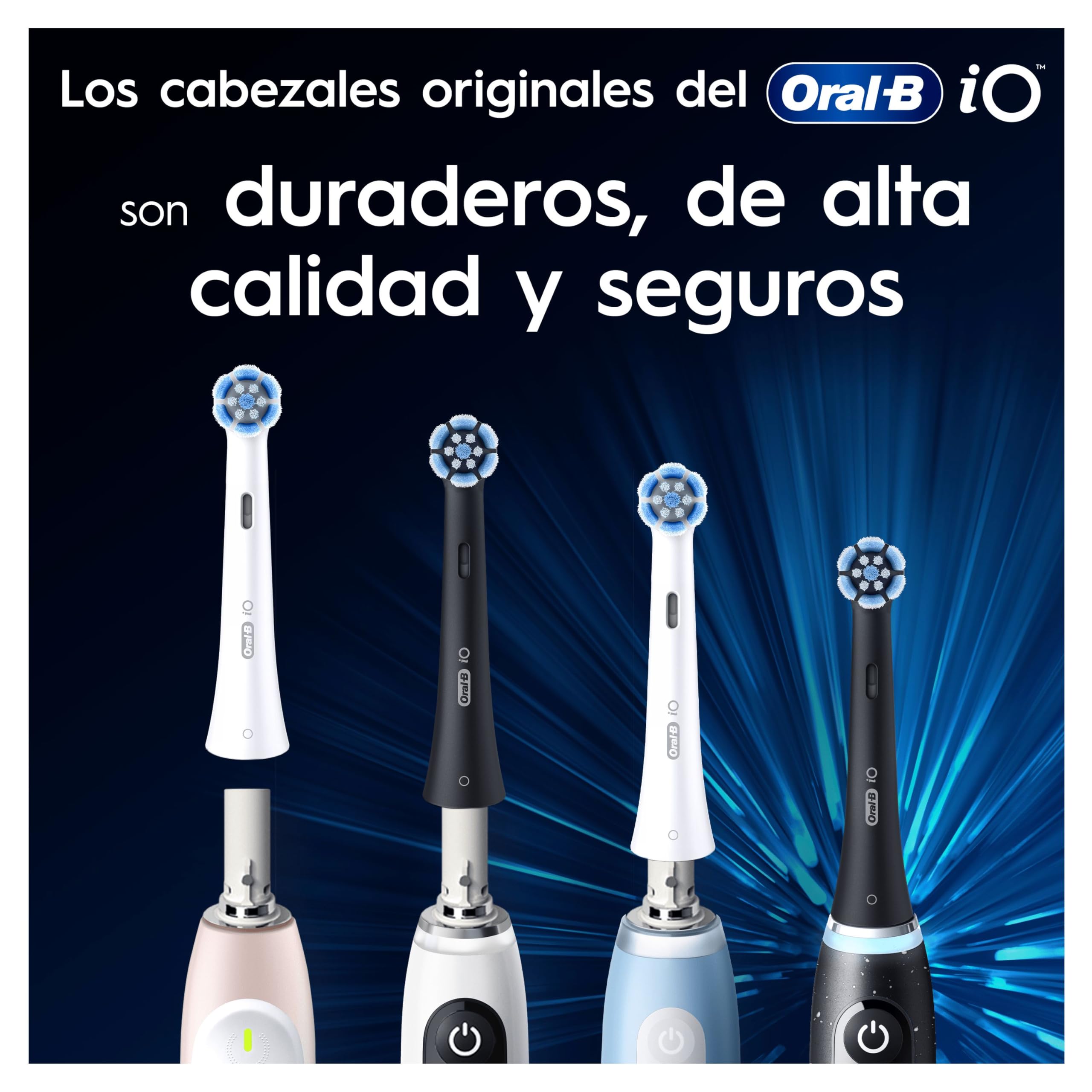Oral-B iO Gentle Care Cabezales de Recambio Originales, Pack de 8, Blanco, para Cepillos Eléctricos Oral B iO, Encías Sensibles