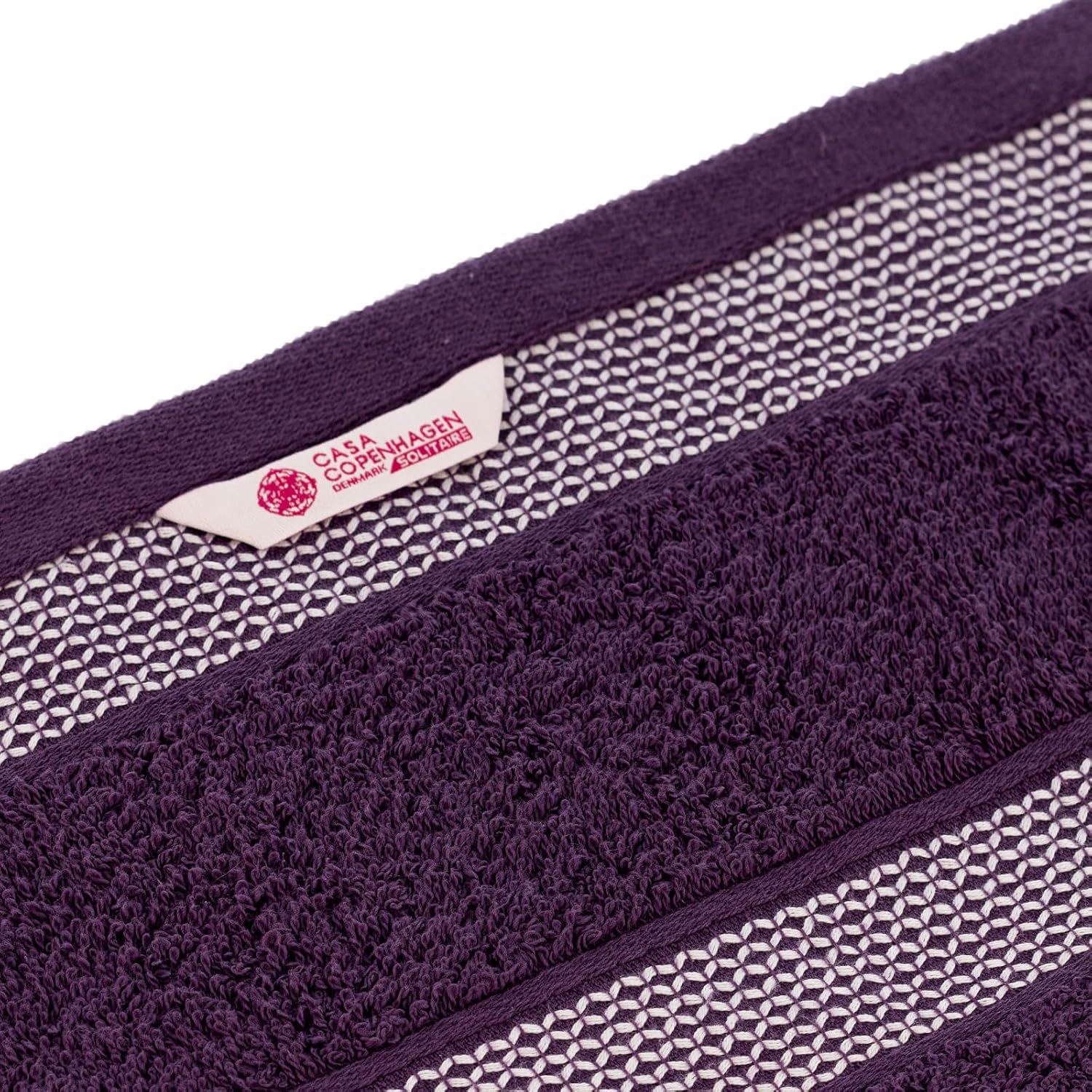 Casa Copenhagen Solitaire Ensemble de Serviettes 6 pcs, Noir-Violet Foncé, 600 g/m², 2 Bain, 2 à Main, 2 Gants de Toilette, fabriqué en Doux Coton égyptien pour Salle de Bain, Cuisine et Douche