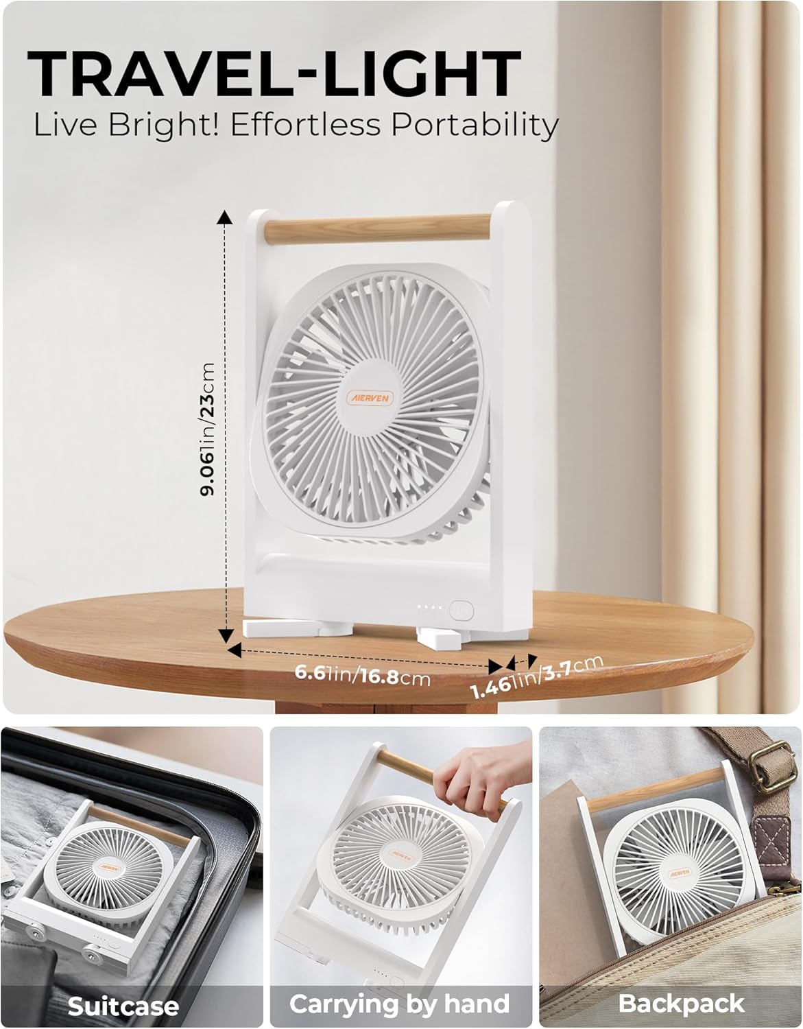 Magnetic Cruise Fan Cabin Approved, Ultra-Slim (1.46") Portable Fan for Cruise Ship, Quiet & Feather-Light (13 oz), Magnetically Sticks on Cabin Ceilings and Walls, Cruise Essentials 2026