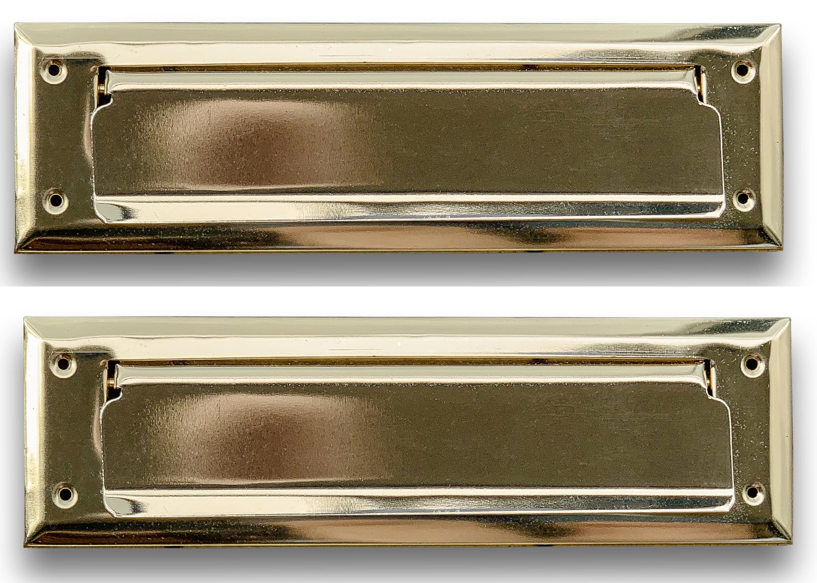 Mail Slot Stainless Steel Gold Color with Spring Flap | Fits to Most Doors | Outer Size 10 Inches by 3 inches | Set with Front and Rear Piece and Screws | Easy Installation and Long Lasting…