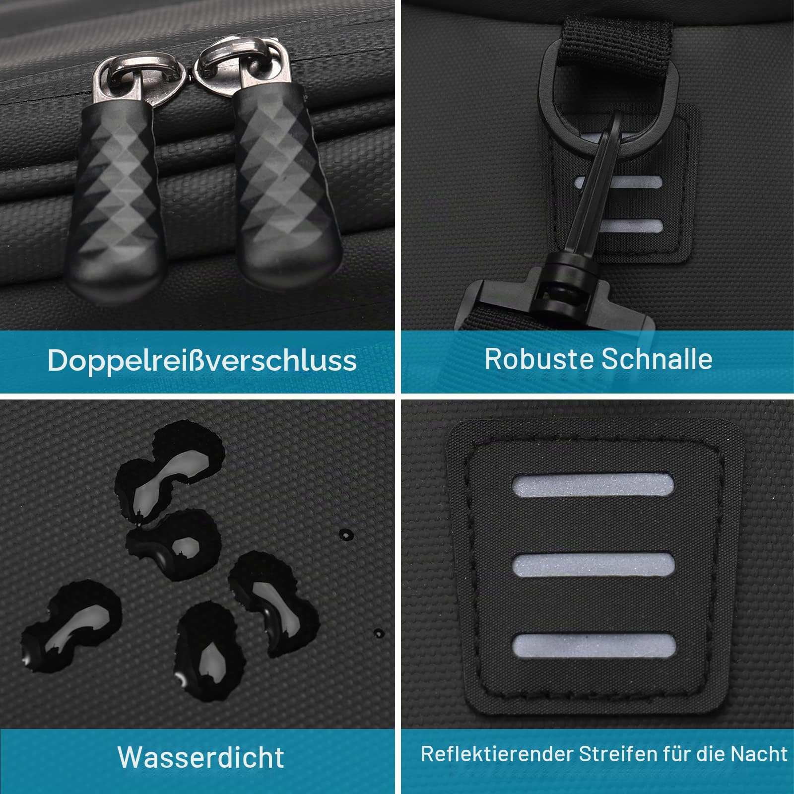 MOSISO Fahrradtasche mit 2 Abnehmbaren Fahrradkoffern,Wasserdicht Gepäckträger Fahrrad Kofferraum Kühlbox Ablagetasche Rücksitz Tasche,Gepäckträger Fahrrad Sattel Umhängetasche Radfahren