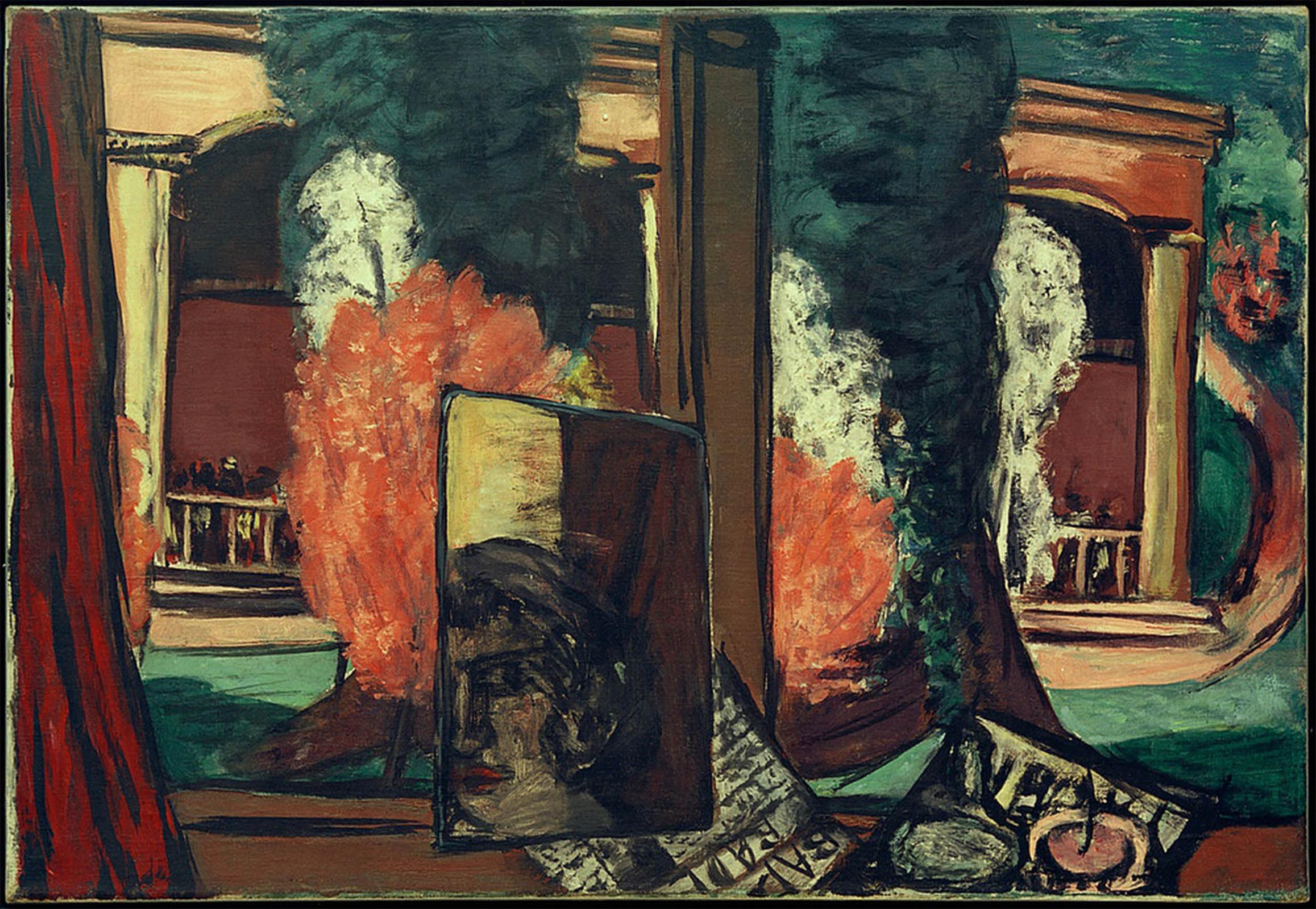 HRJUBWREE Retro Picture Art Painting Wall Poster View Out of the Window in Baden Baden by Max Beckmann Vintage Art Print for Office Decor 60x90cm