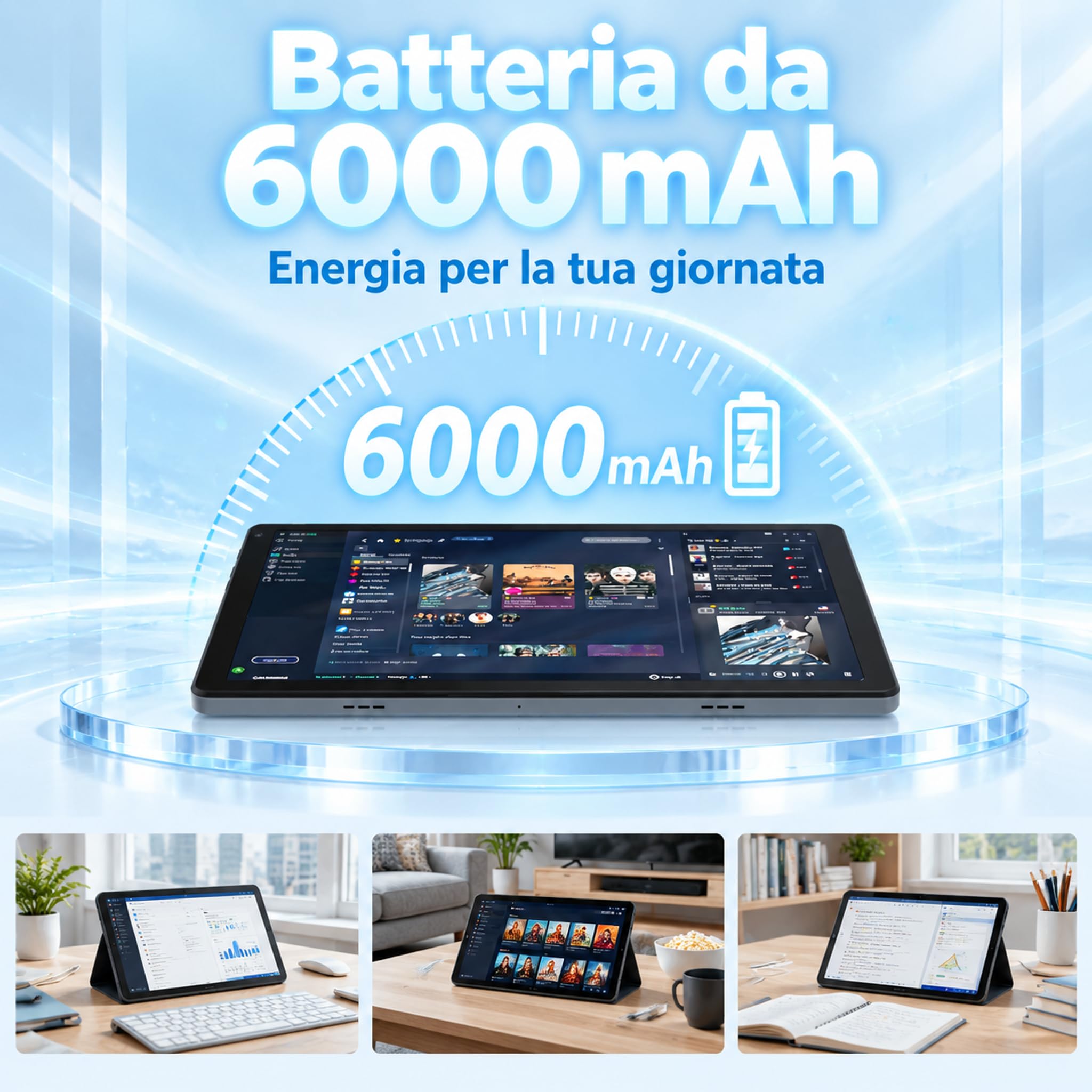 Tablet Android 10.1 Pollici, Android 16 Octa-Core, 36GB RAM+256GB ROM (1TB Espandibile), Schermo IPS 1280*800, Batteria 6000mAh, Fotocamere Doppie, Kit Completo Tablet Android per Studio e Lavoro
