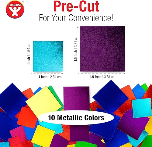 Miniatura 7 de Hygloss - Cuadrados de mosaico  Cuadrados de cartulina brillantes  1 pulgada x 1 pulgada  Ideal para artes y manualidades proyectos de bricolaje