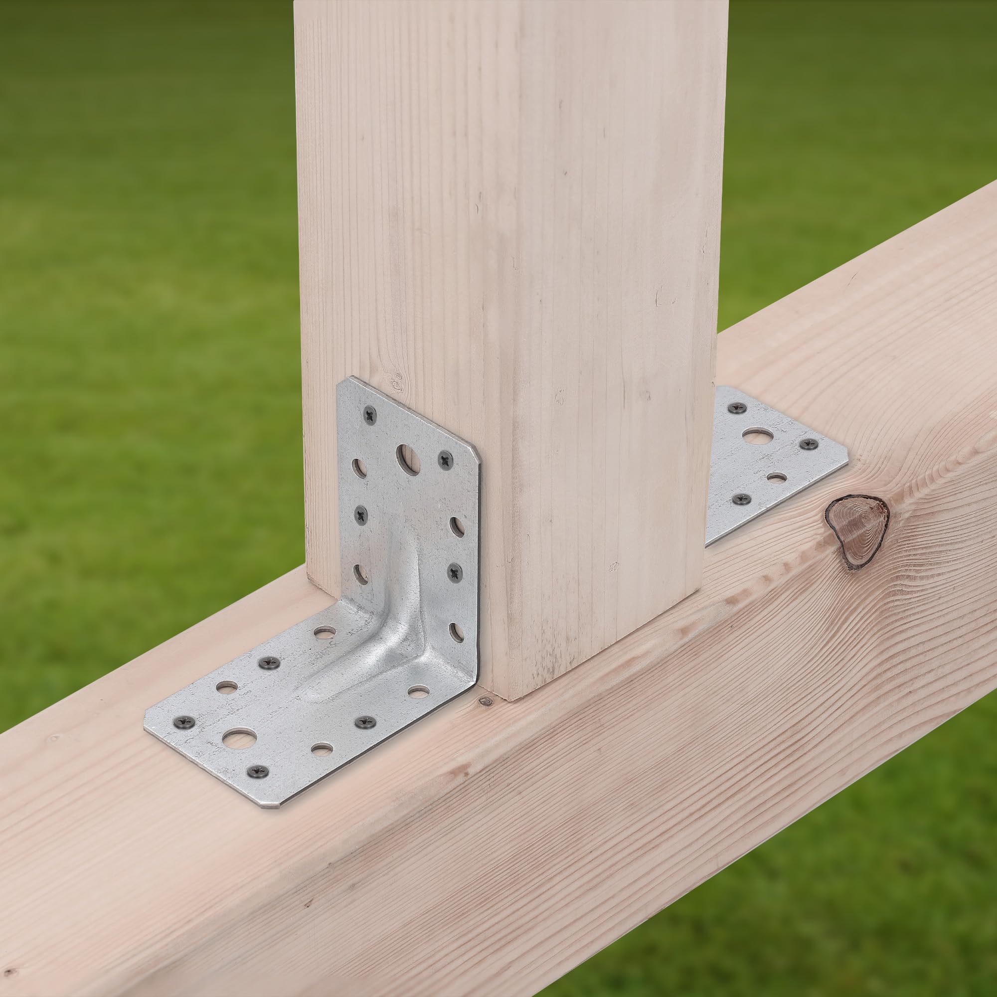KOTARBAU® 12 Pièces Équerre De Fixation - Acier Galvanisé - 90 x 90 x 65 mm - Argent - Renfort D'Angle Métal - Équerre de Fixation Renforcée - 90 Degrés