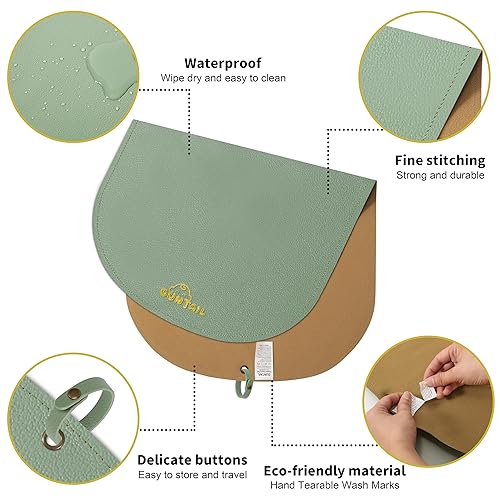 Miniatura 4 de Cambiador de pañales portátil para bebé, piel sintética suave, lavable y fácil de limpiar, para el hogar o viajes, impermeable, con correa