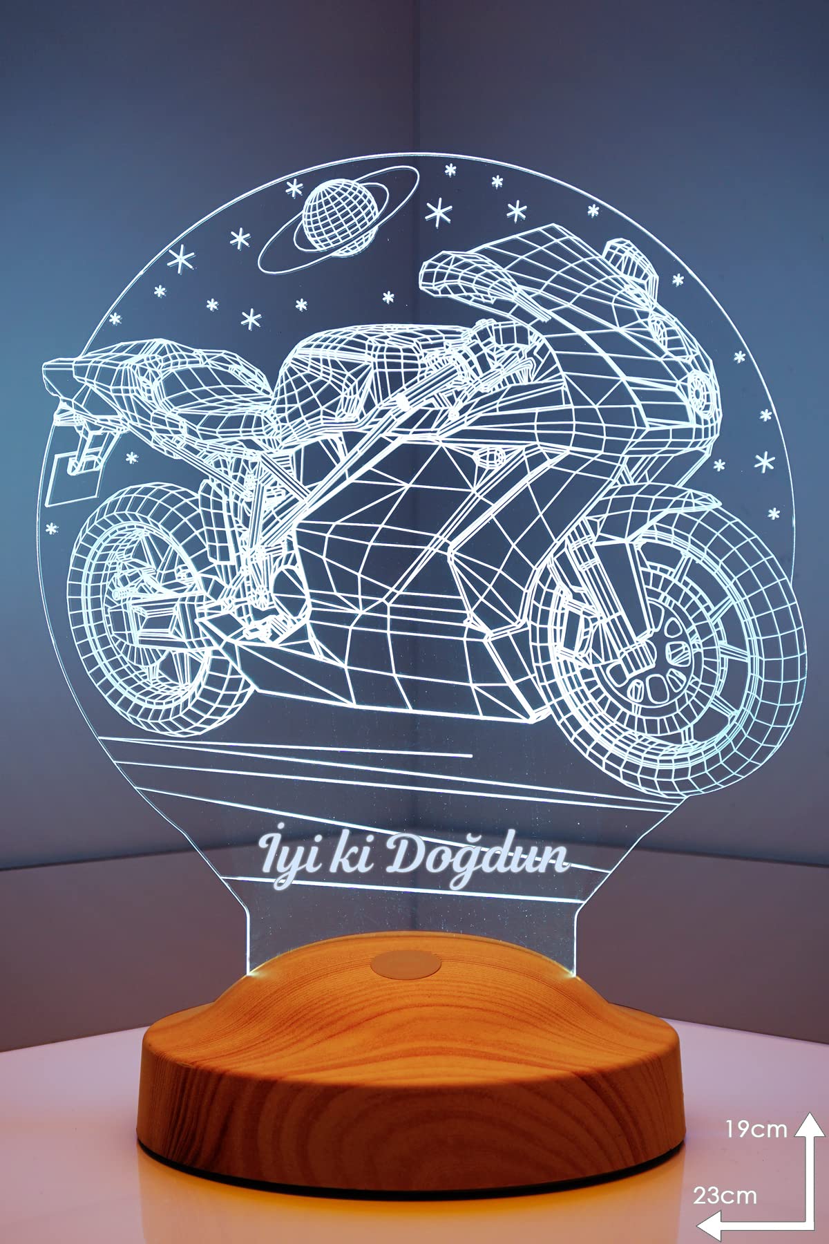 Racing Motosiklet Motor Hayranlarına Hediye 3D Led Lamba, Erkeğe Hediye, Motor GP Kişiye Özel 3 Boyutlu Lamba