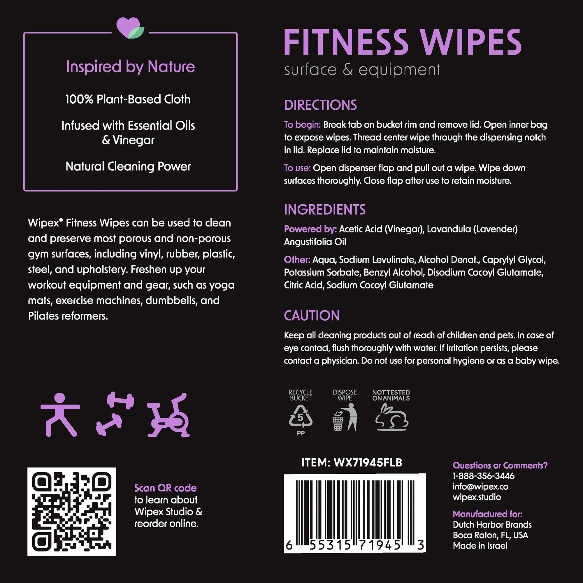 Wipex Gym Wipes for Equipment Bundle - Get 2 Bucket (1) Lavender & (1) Sanitizing BZK Plant-Based Fitness Equipment Wipes, Clean Surfaces & Mats, Safe Gym Cleaner & Peloton Wipes, 400 Ct (Pack of 2)