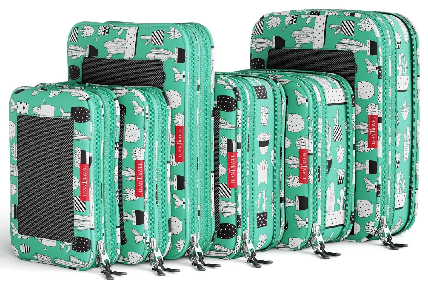 LeanTravel Compression Packing Cubes Luggage Organizers for Travel with