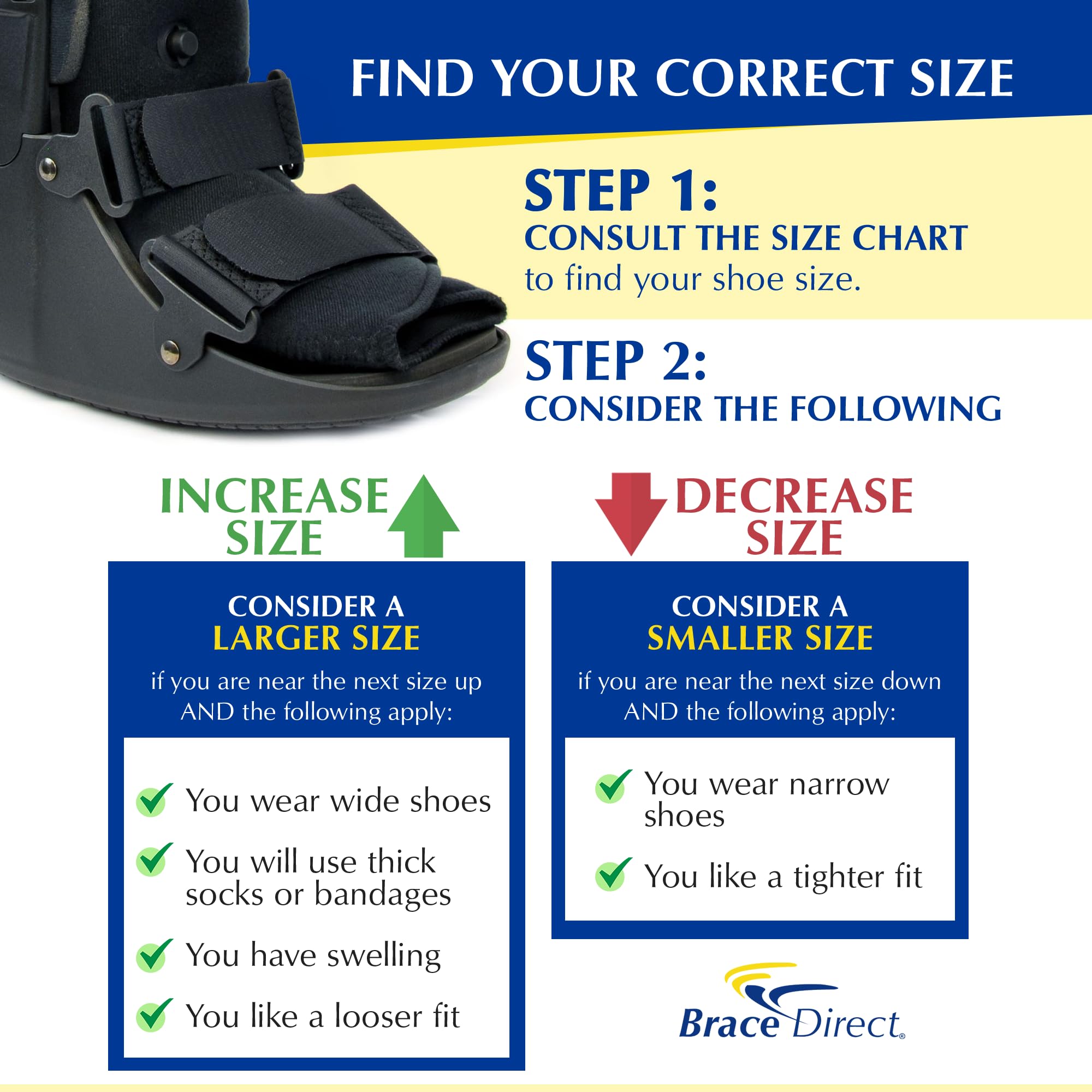 Brace Direct Air CAM Walker - Bota corta para fracturas, recuperación médica, protección y curación, lesiones en los dedos de los pies, pies o tobillos (Small)