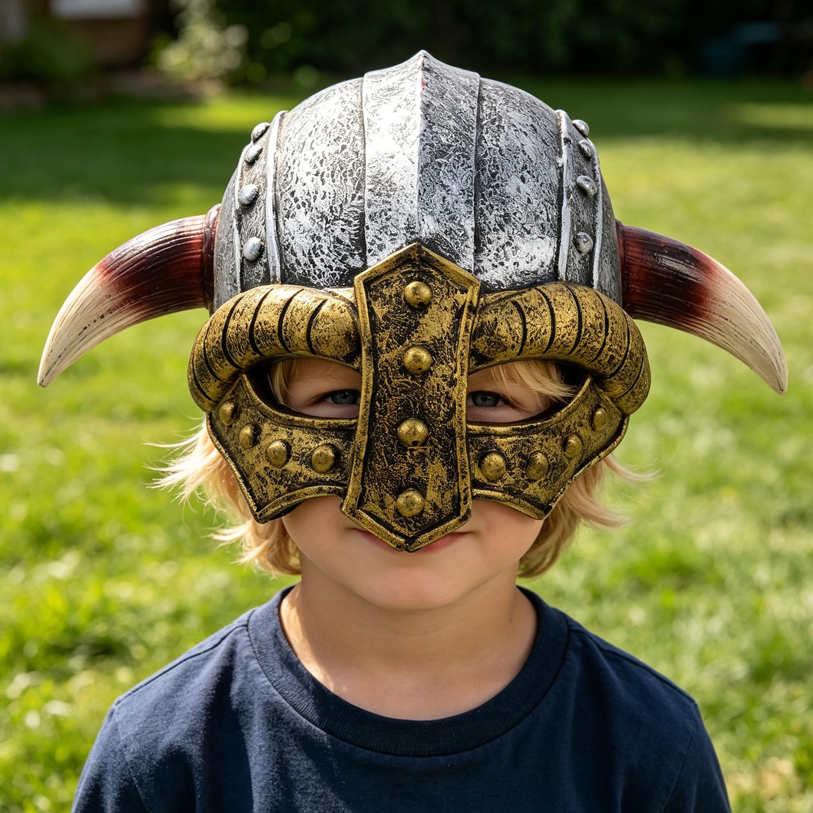 Cappello vichingo con corna di toro per bambini, decorazione per elmo da cavaliere medievale, cappello da guerriero medievale per giochi di ruolo e foto di scena.
