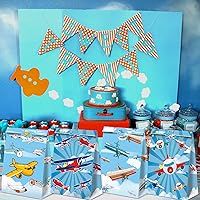 Vista 4 de 24 Piezas Bolsas de Fiesta de Avión, Suministros de Fiesta de Cumpleaños de Avión, Decoraciones de Fiesta de Avión, Bolsa de Regalo de Avión