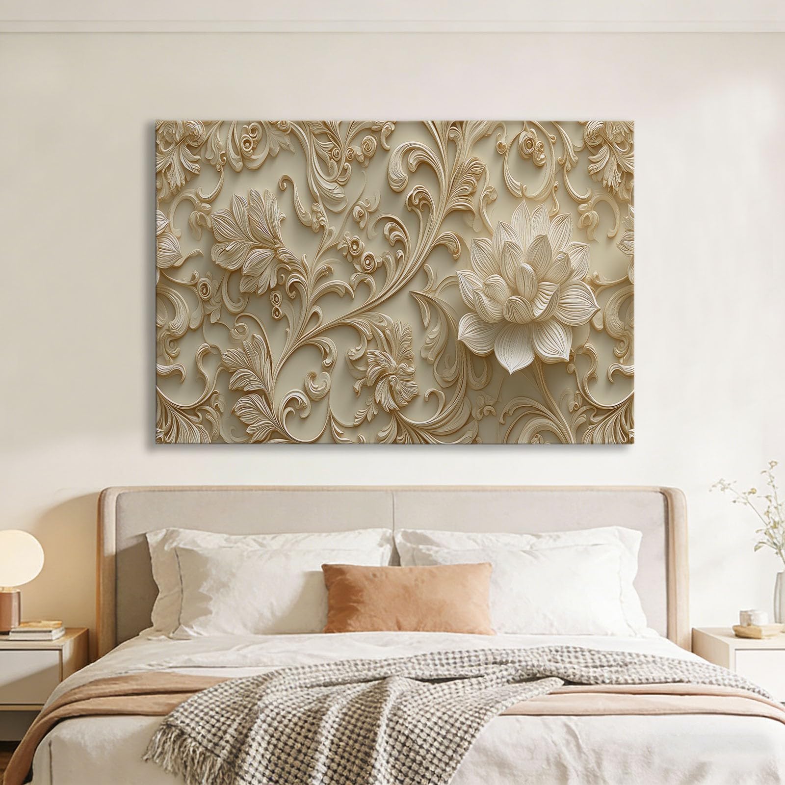 Genérico Cuadros en Lienzo con Marco Relieves Flores Vides 70x50cm Cuadro Decoracion, Arte para Pared, Laminas Decorativas Grande XXL para Dormitorio Salon Baño Pasillo Hogar