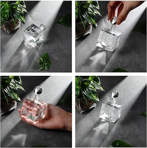 Miniatura 4 de Hiboom 2 piezas de Dreidels de cristal para Hanukkah, pisapapeles Dreidel con letras hebreas, figuras de vidrio, coleccionables, pisapapeles de