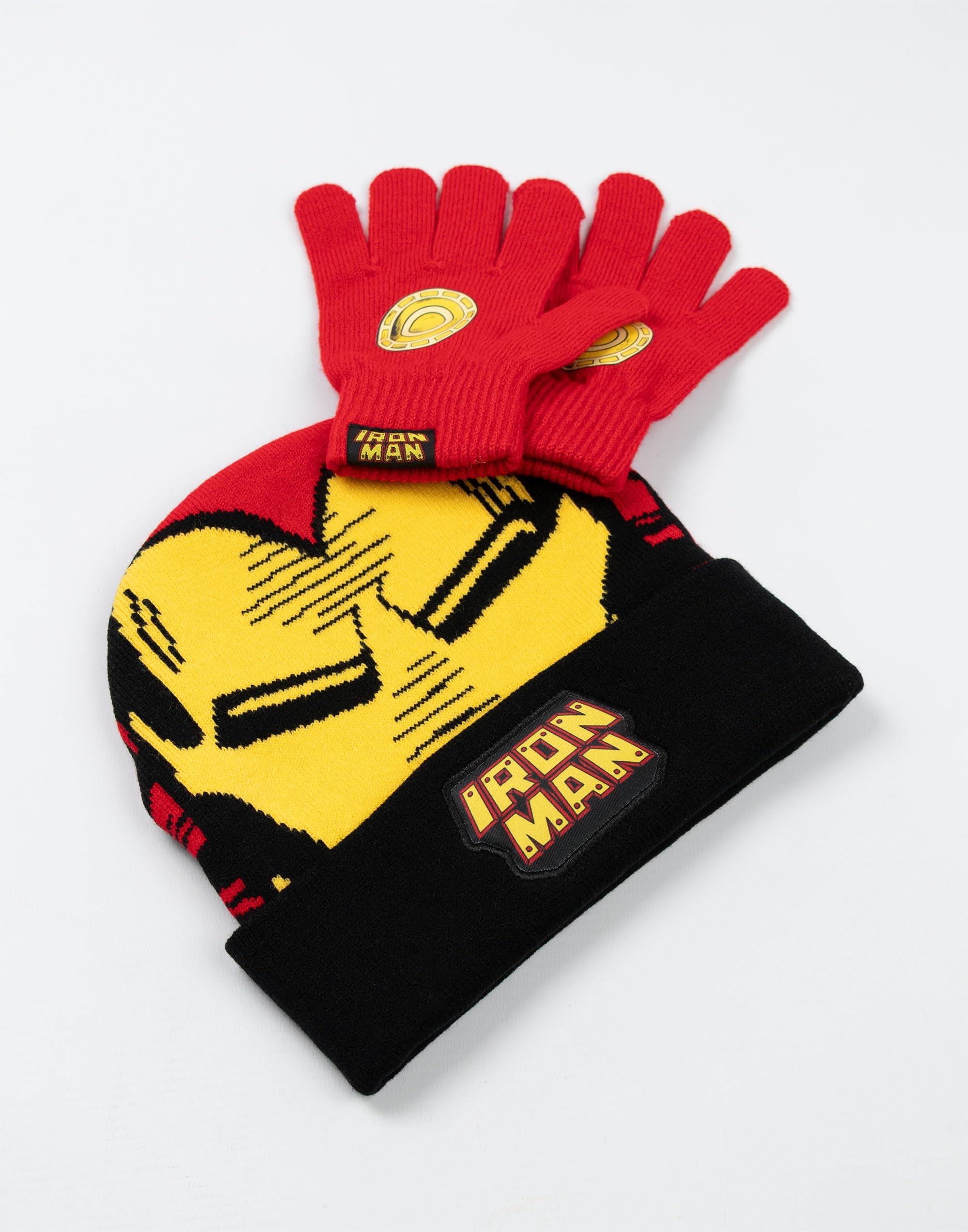 Marvel Iron Man Jungen Mütze und Handschuhe, Rot, Winterwärme, Accessoires mit Iron Man Grafik, Kinderausrüstung für kaltes Wetter, perfekt für Outdoor-Abenteuer, Merch