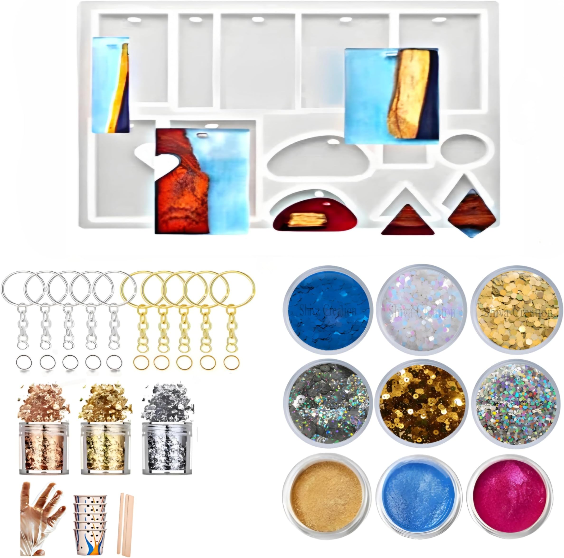Shiva creation Diy Premium Resin Art Kit With Mould Resin & Pigment
