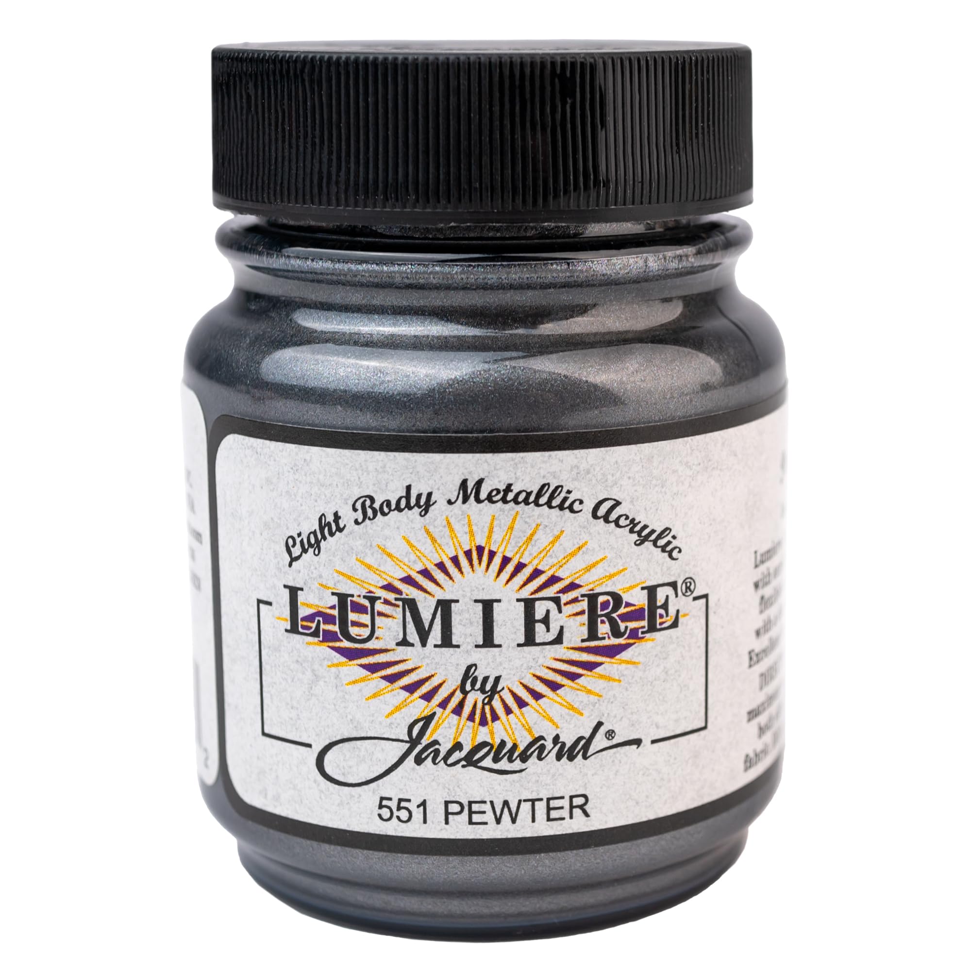 Jacquard Products 2.25 oz Lumiere Metallic Acrylic Paint, Pewter