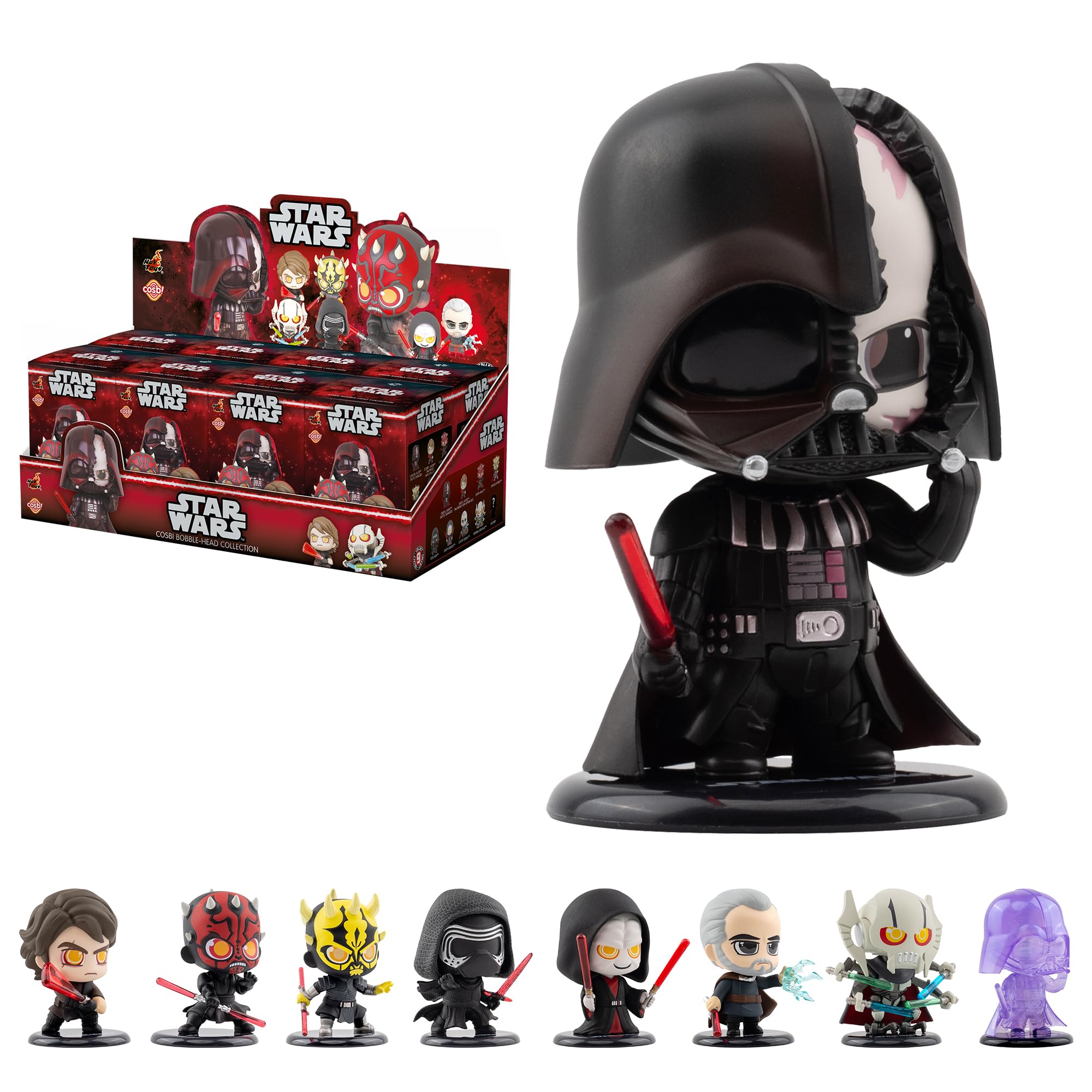 YuMe Star Wars Cosbi Figurines Dark Side Series - Full Collection | 8 Sith Warriors, No Duplicates | Complete Box Set | Must-Have for Star Wars Fans | Special Collector Card Included | Great Gift