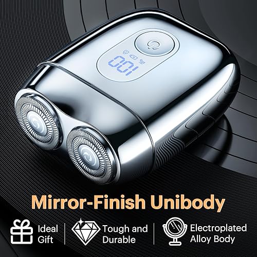 Miniatura 3 de Alloy Mini Electric Shaver for Men – Valentine's Day Gift, Portable Travel USB-C Rechargeable Razor with Mirror Cap, Waterproof Wet/Dry, Smooth